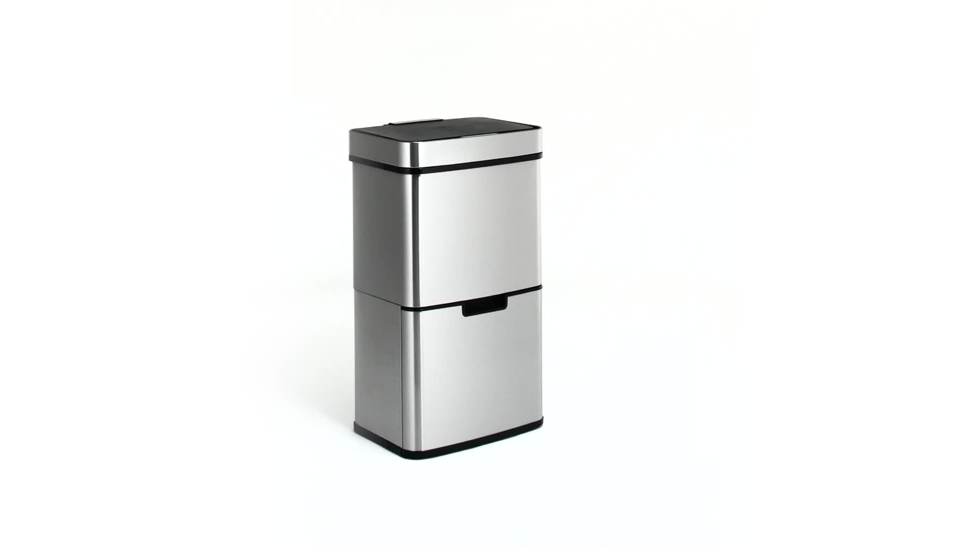 Relaxdays Mülltrennsystem mit Sensor, 3 Fächer, 60 l, 2 Produktbild-Vorschau 7