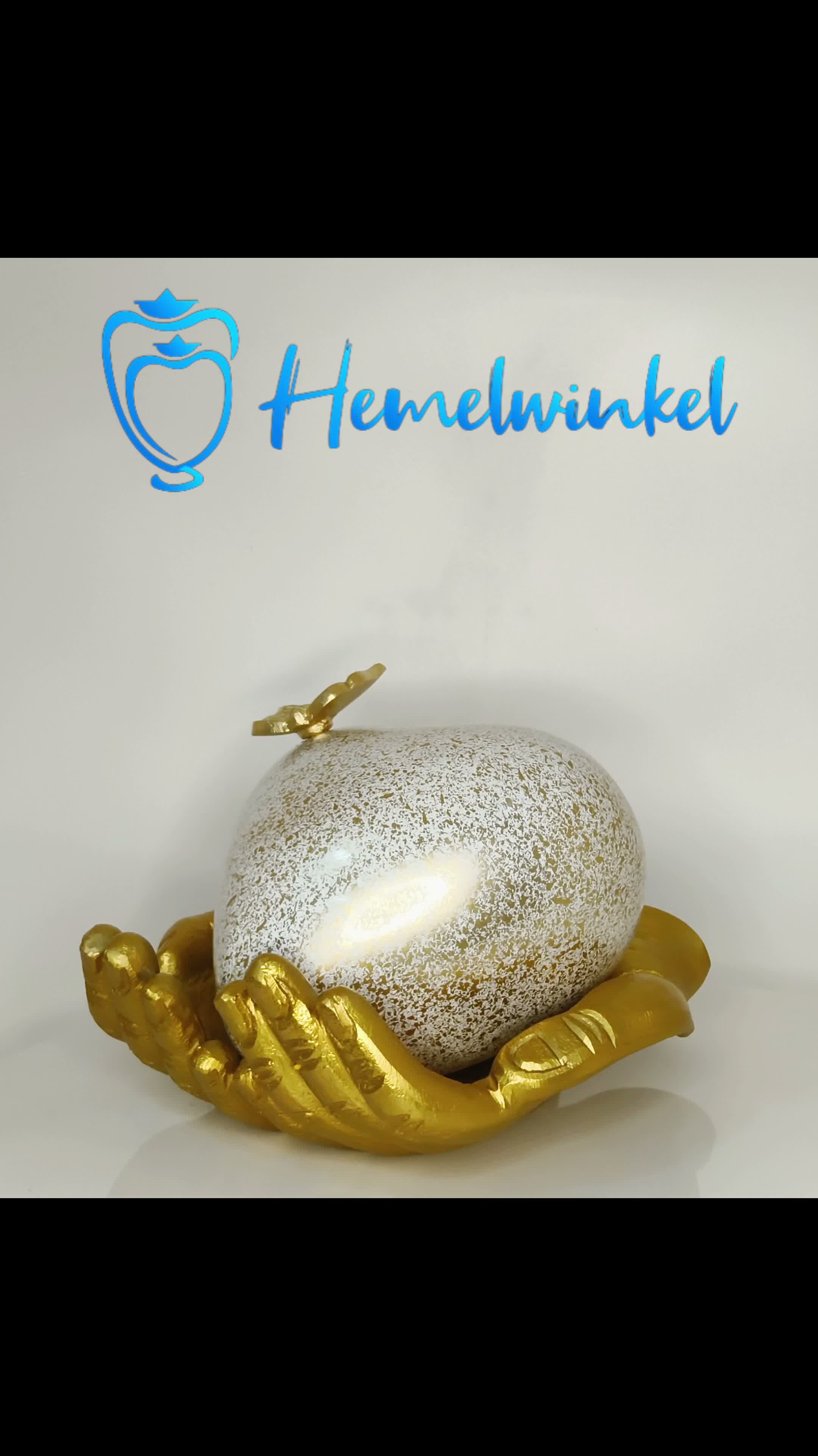 Handgefertigte Urne 750 ml – Hände mit Herz Gold – Produktbild-Vorschau 6