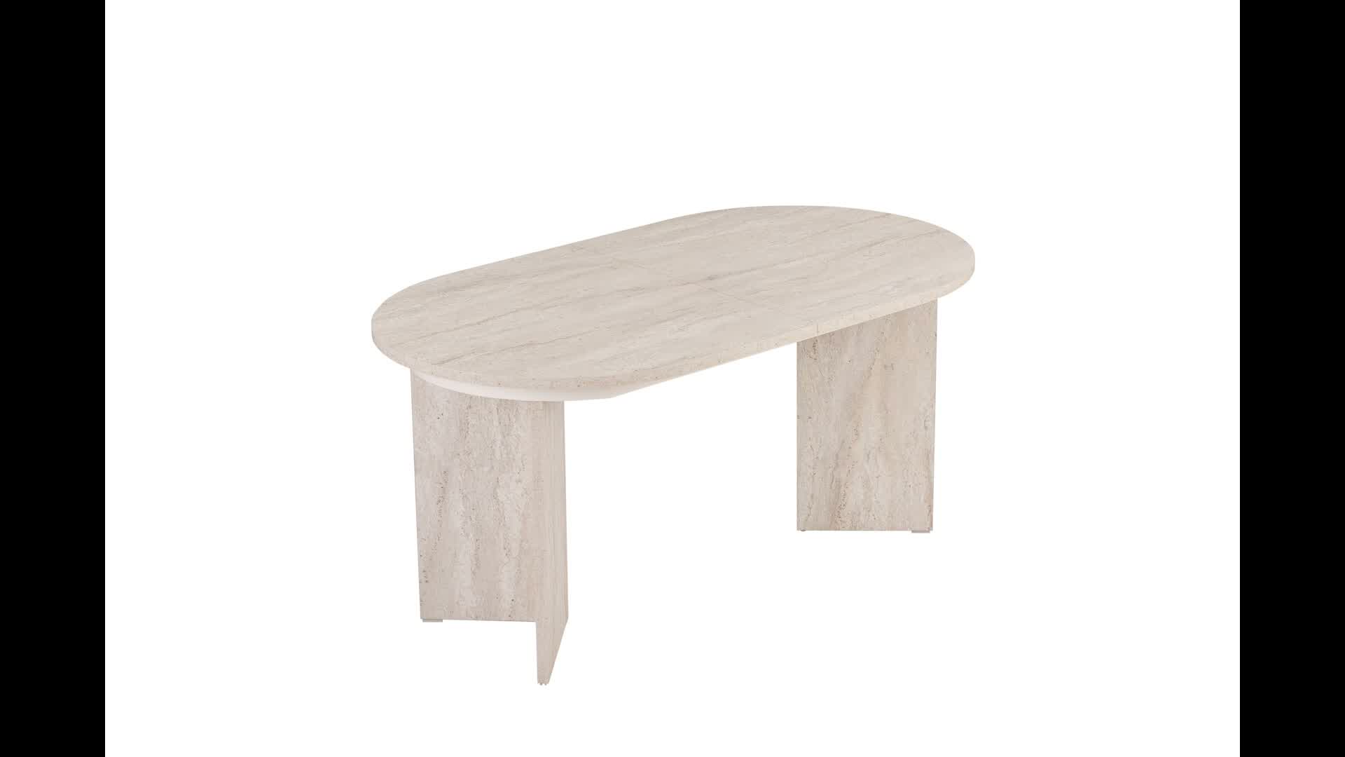 Skye Decor, Erweiterbarer Esstisch, Travertin, 160 x 90 cm Produktbild-Vorschau 7