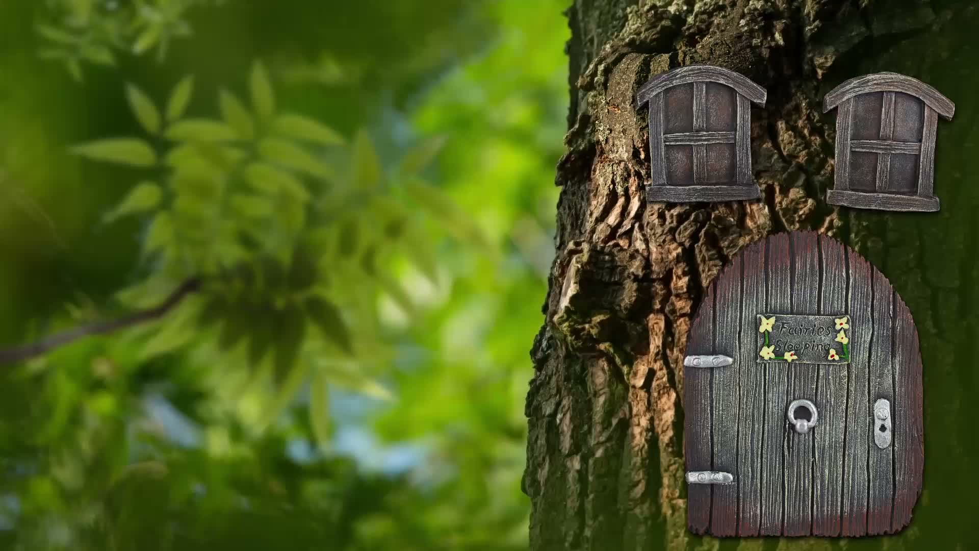 Relaxdays Feentür Garten, 3-teilig, Feenfenster, Baumstamm Produktbild-Vorschau 7