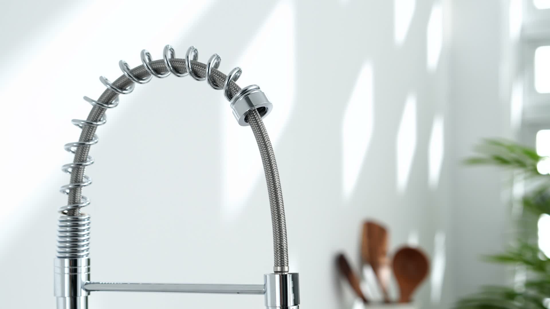 Spiralfeder Küchenarmatur Chrom Ausziehbar 2 Ausläufe, Produktbild-Vorschau 7
