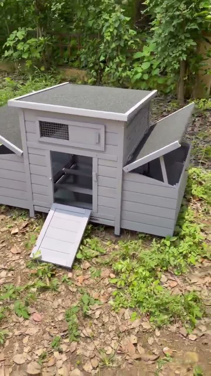 Hühnerstall aus Holz mit 2 Nistkästen, Hühnerhaus mit Produktbild-Vorschau 7