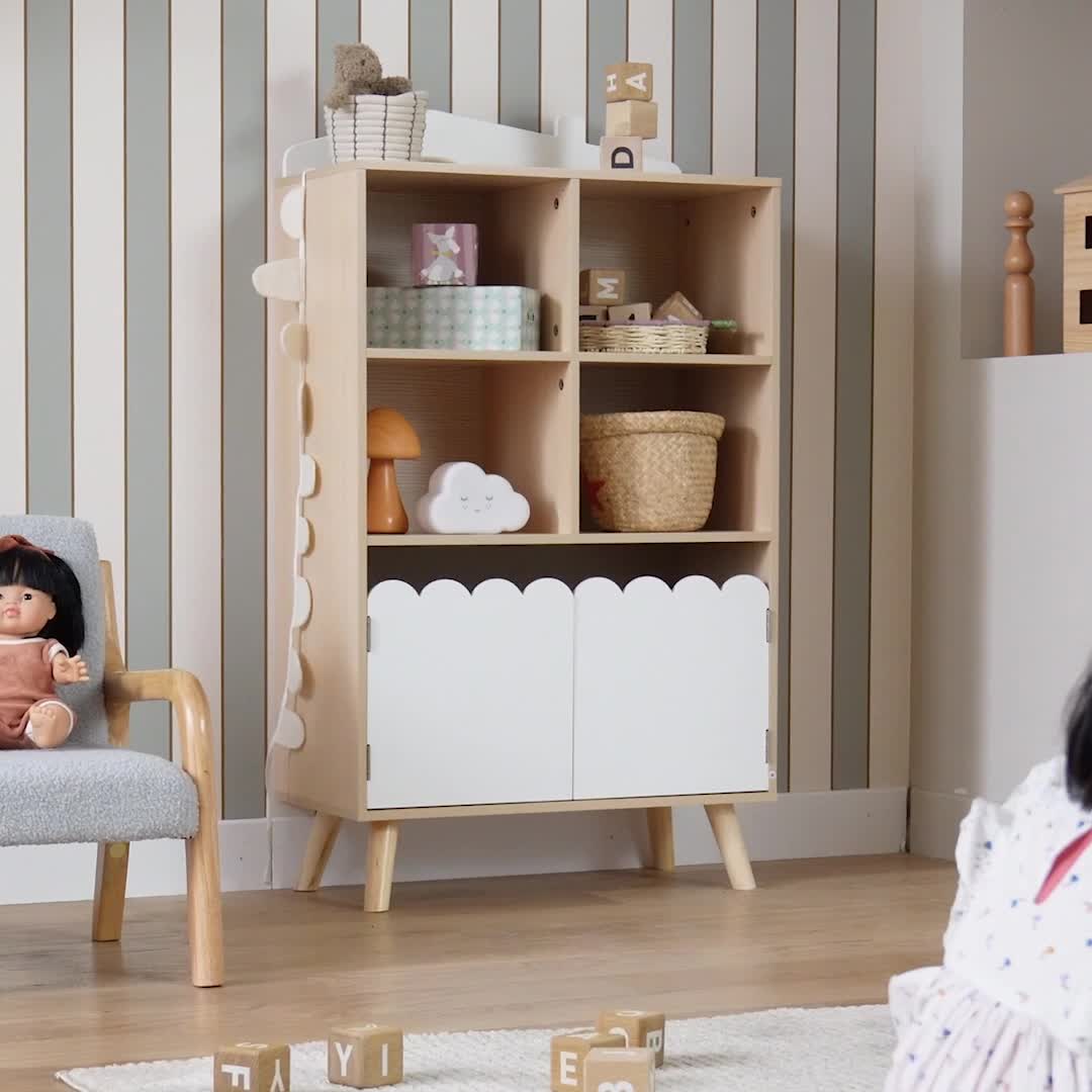 Libreria per bambini a 2 ripiani e 2 ante, Bianco Anteprima dell’immagine prodotto 7