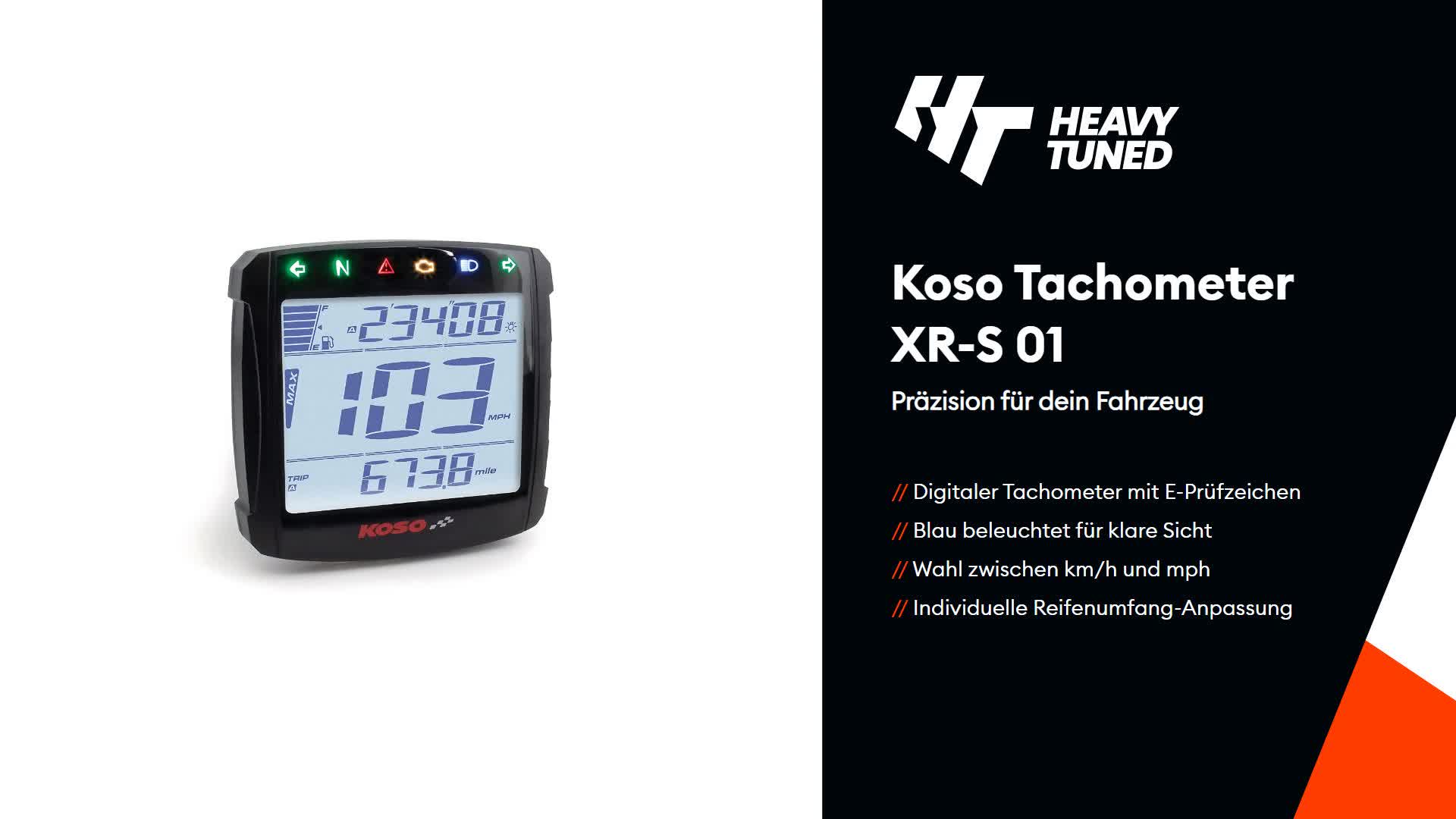 Koso Tachometer XR-S 01 Digital universal Speed / ODO / Produktbild-Vorschau 7