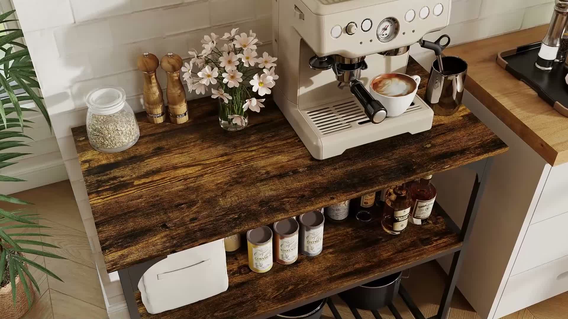 HOMCOM Küchenregal, 3-stufiges Standregal mit großer Produktbild-Vorschau 7