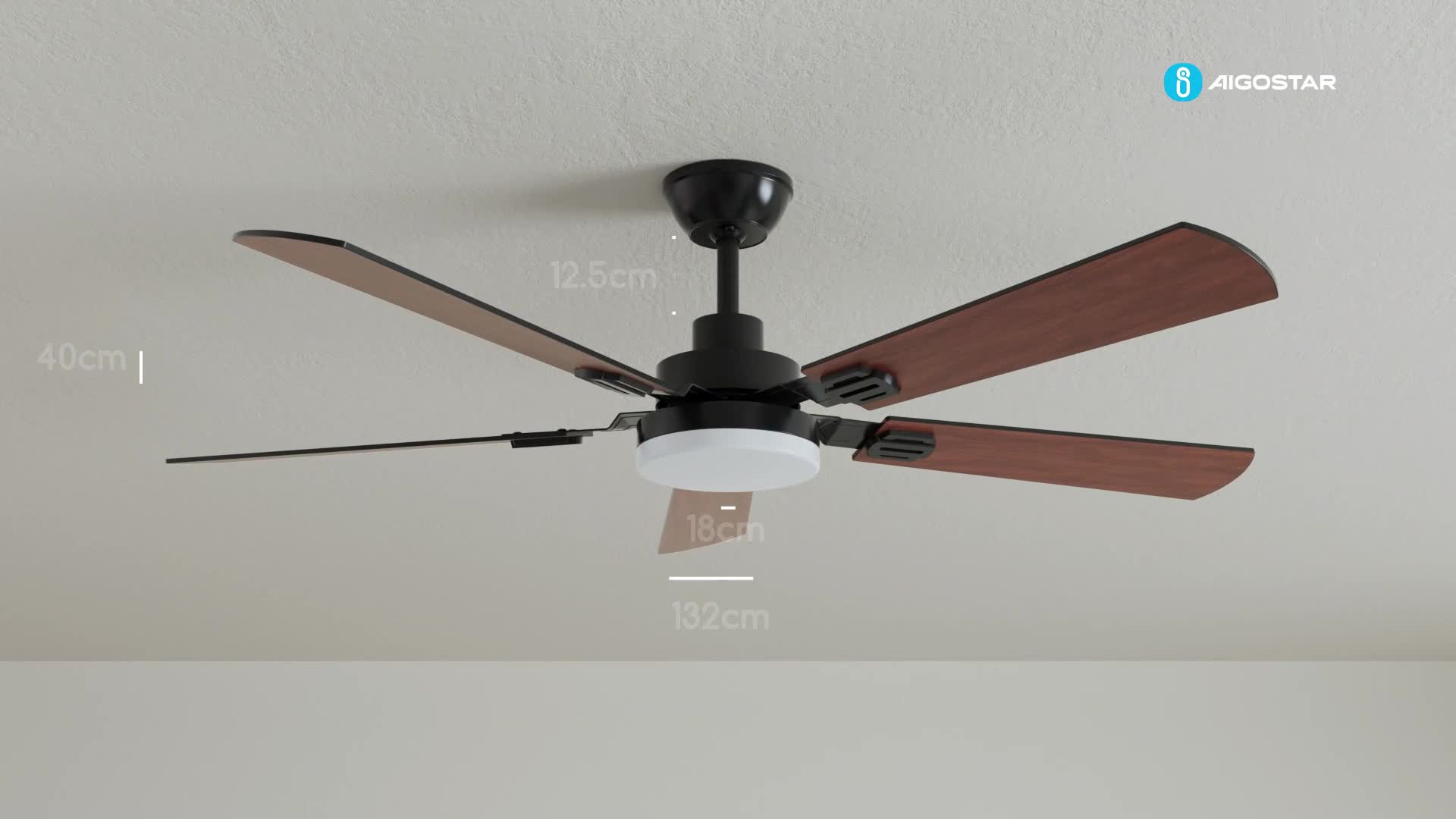 Aigostar Deckenventilator mit Licht Leise 52″ Lampe Produktbild-Vorschau 7