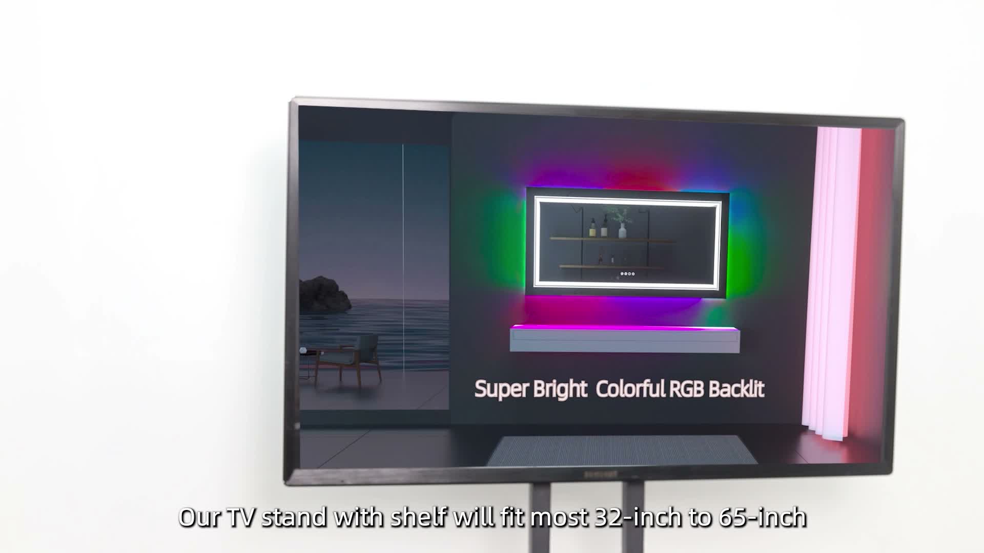 WISFOR TV-Ständer Holzoptik 32-65 Zoll höhenverstellbar 2 Produktbild-Vorschau 7