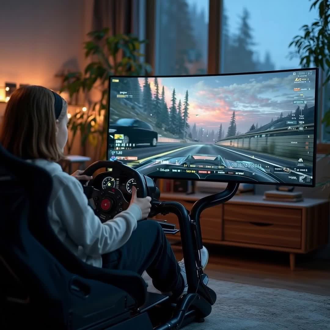 Rennsimulator Cockpit 3 in 1 Spielsitz bis 130kg Produktbild-Vorschau 7