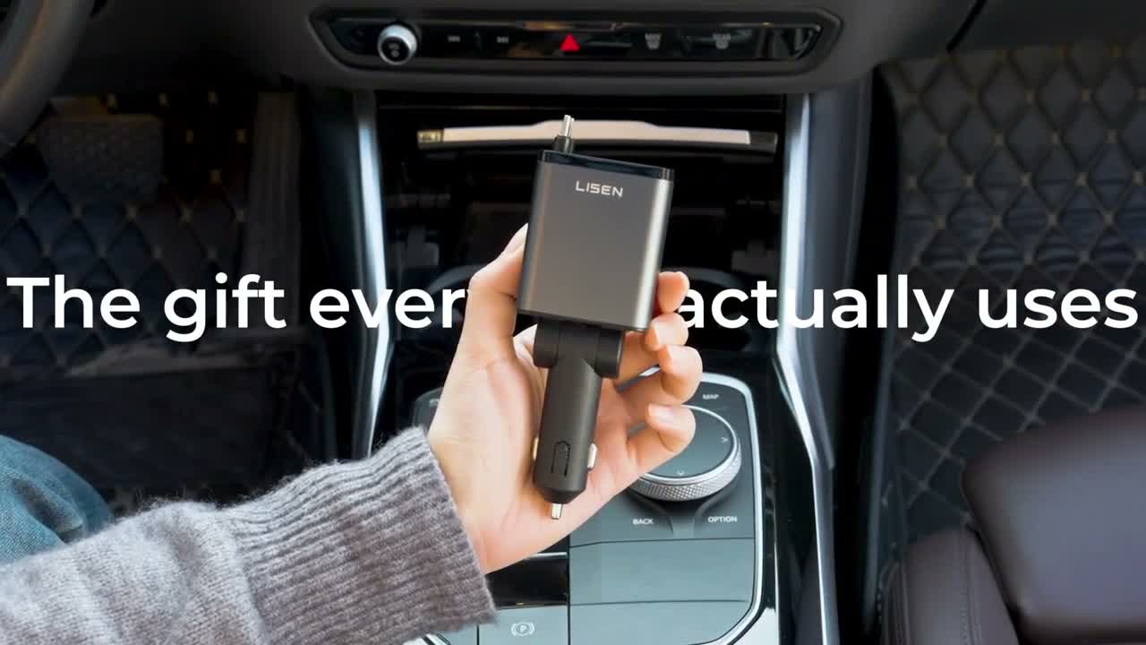 LISEN 84W KFZ Ladegerät USB C Zigarettenanzünder Einziehbar Produktbild-Vorschau 2