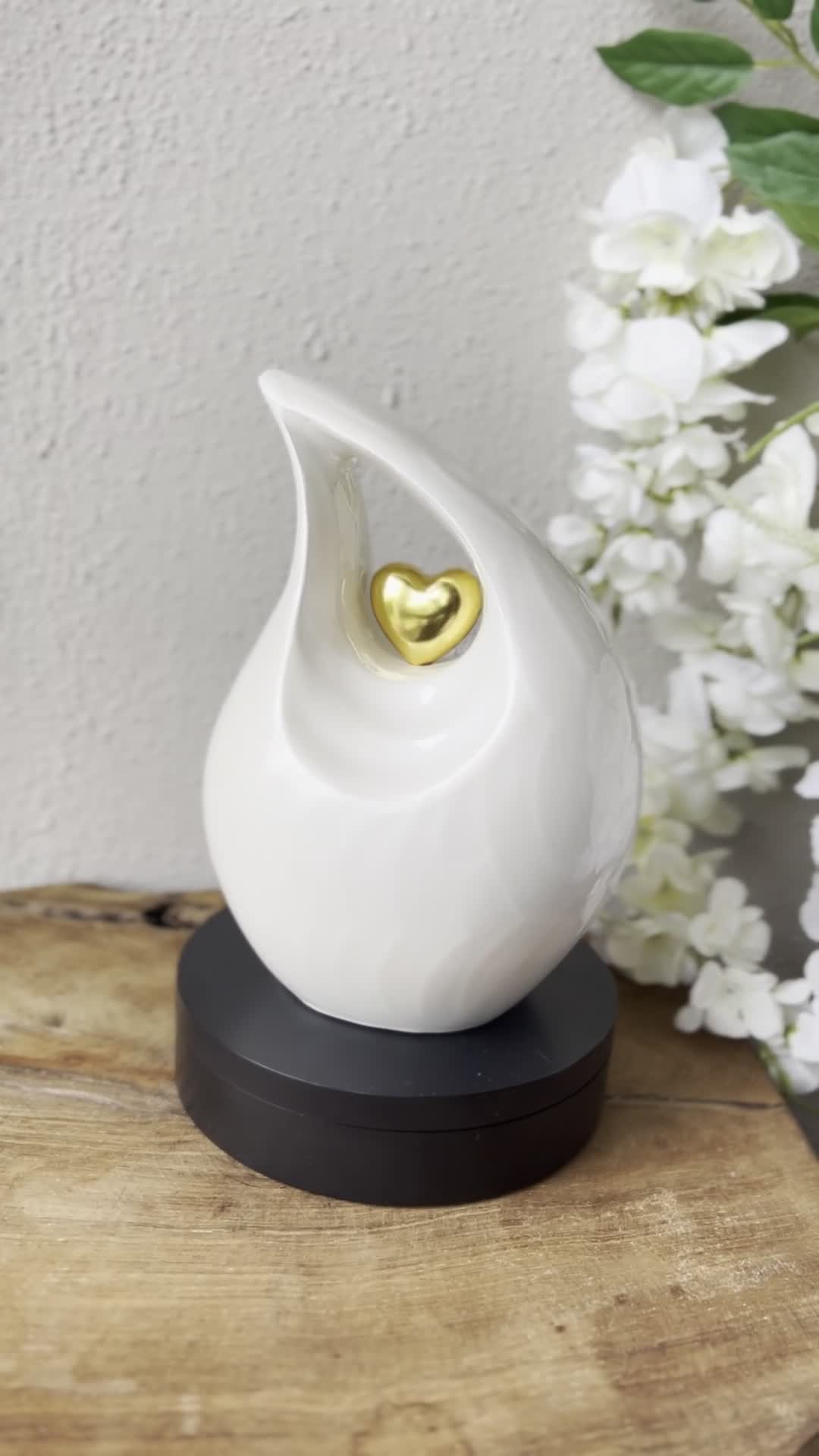 Teardrop Urne 800 ML aus Aluminium - Weiße Dekorationsurne Produktbild-Vorschau 4