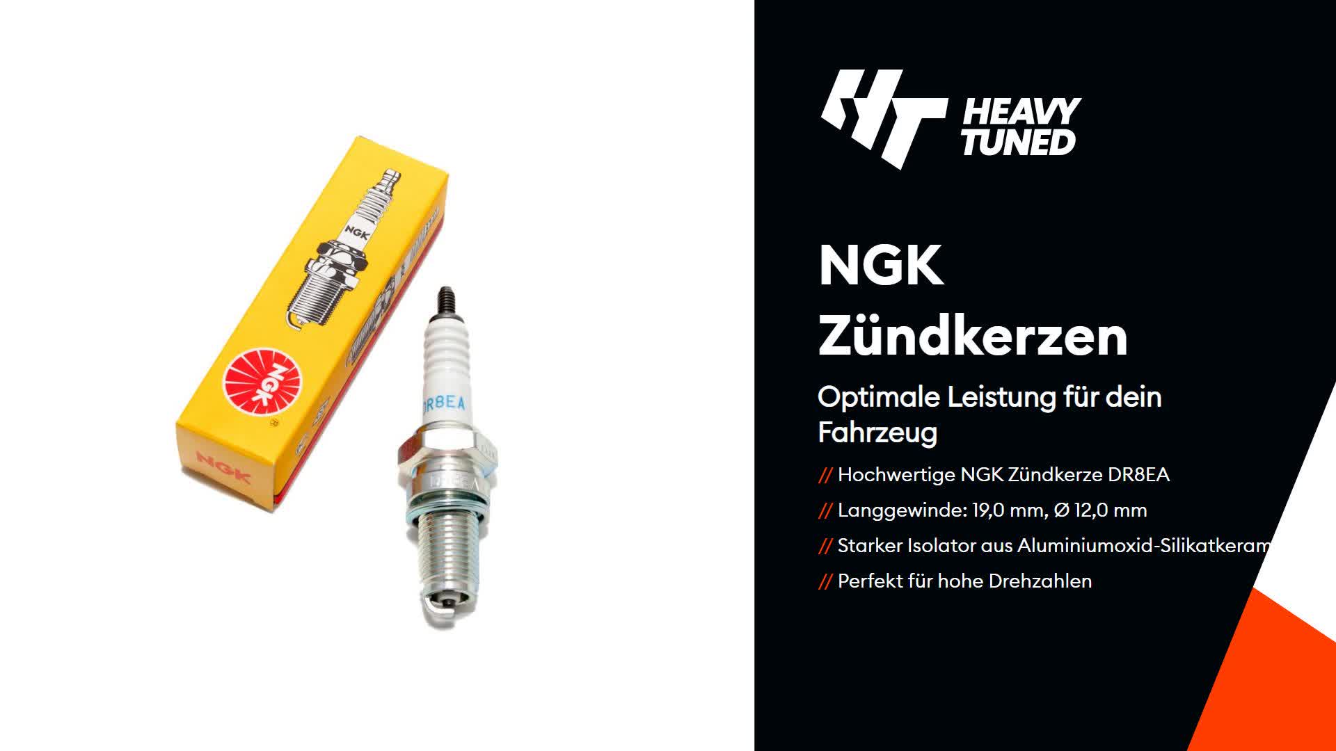 NGK Zündkerze DR8EA entstört, 19,0mm Langgewinde Ø 12,0mm, Produktbild-Vorschau 2