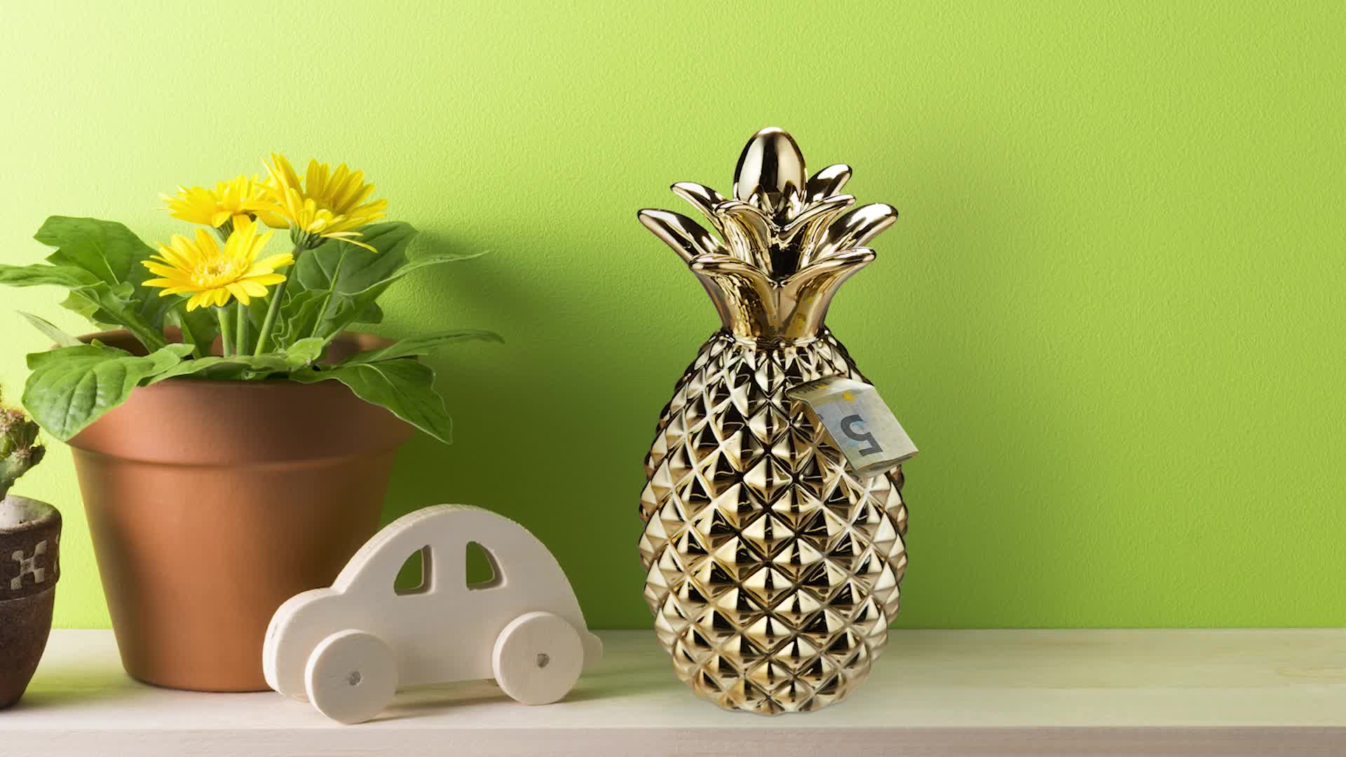 Relaxdays Spardose Ananas, Sparbüchse in angesagtem Ananas Produktbild-Vorschau 7