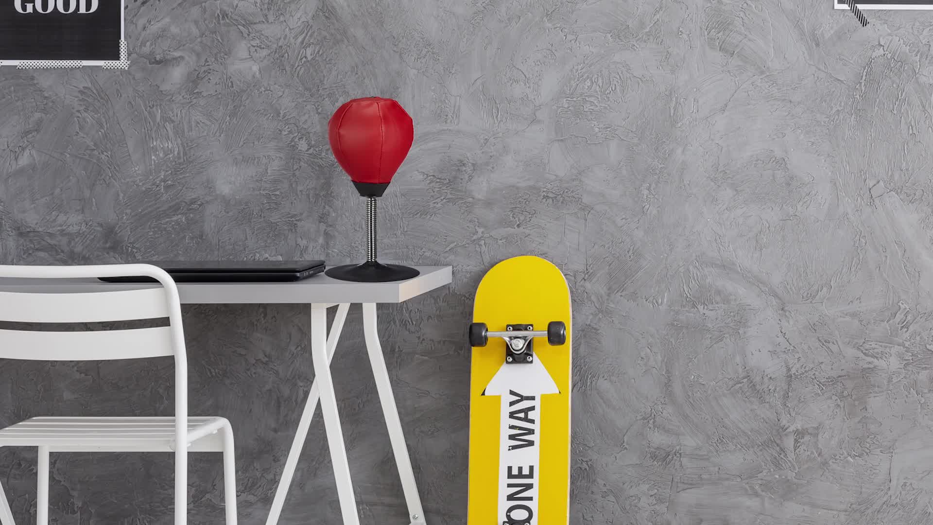 Relaxdays Punchingball Tisch, Boxbirne Schreibtisch, Büro Produktbild-Vorschau 5