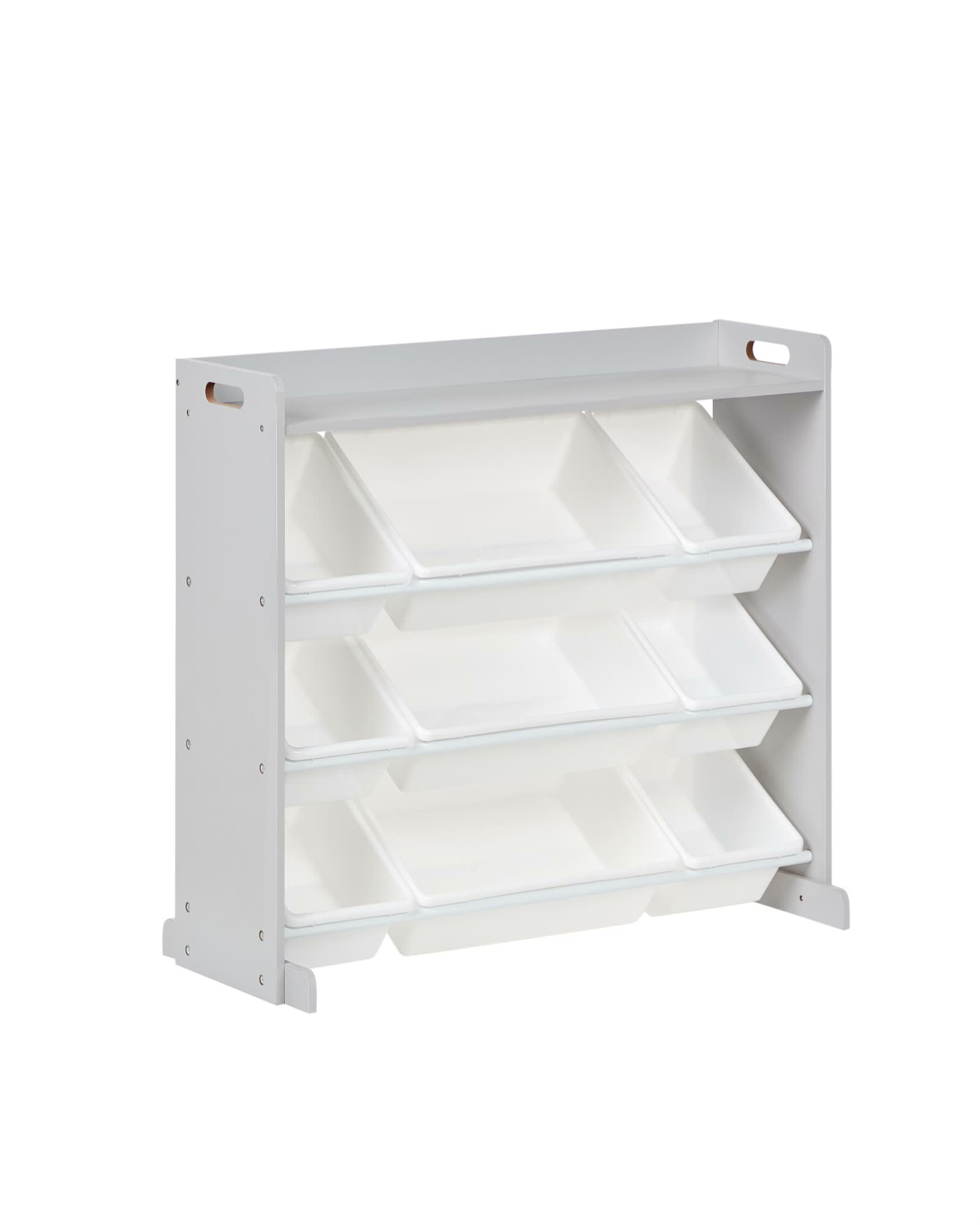 BELIANI Regál s 9 úložnými boxy šedý bílý MDF plastové boxy Náhled obrázku produktu 7