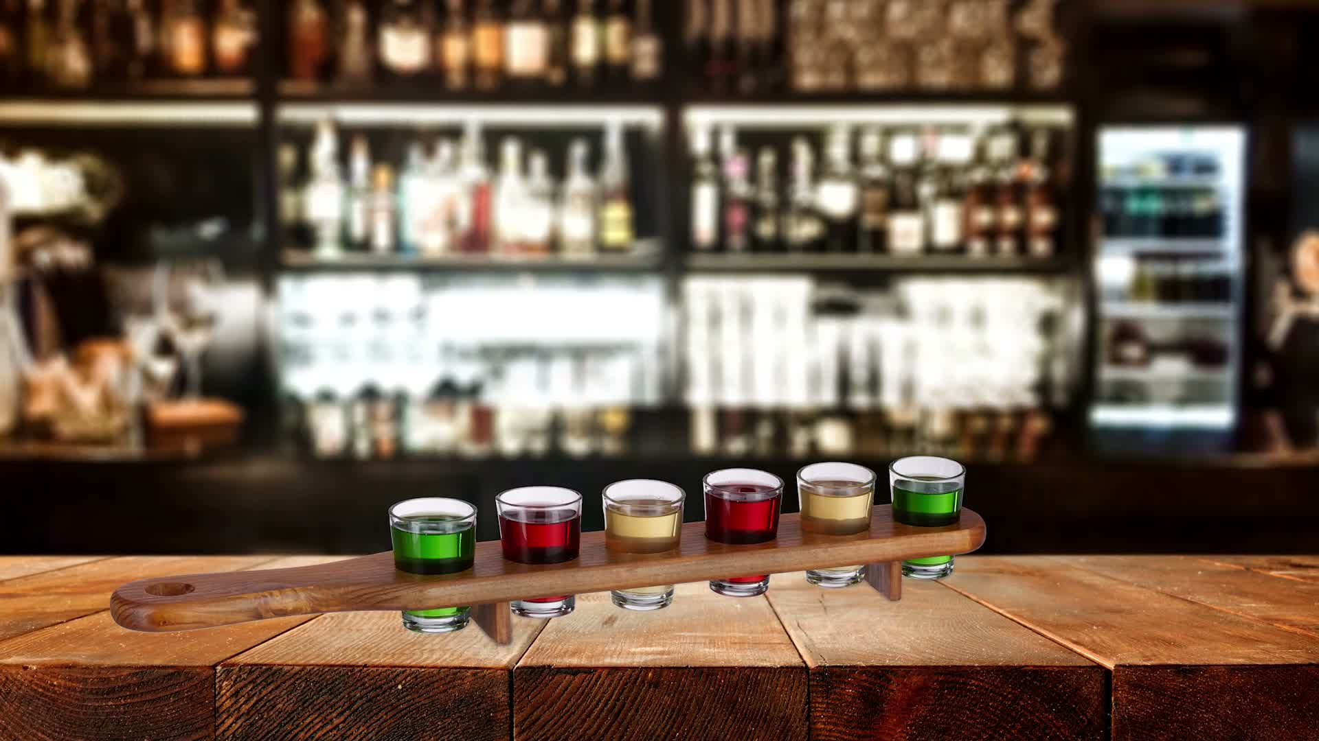 Schnapsbrett Holz, 6 Schnapsgläser, 4 cl, praktische Produktbild-Vorschau 7
