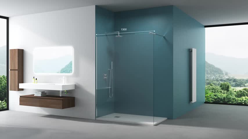 Mai & Mai Duschwand Walk-In – 120x200cm, ESG-Sicherheitsglas Mit NANO-Beschichtung