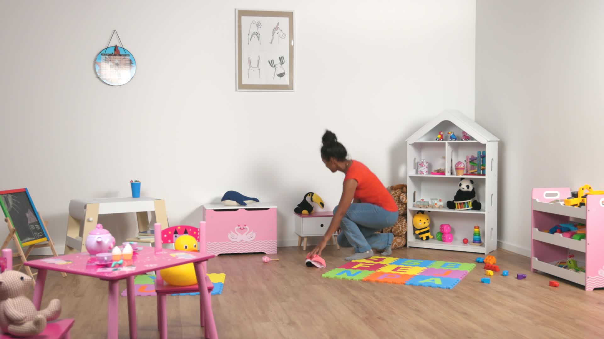 Relaxdays Nachttisch Kinder, mit Schublade, HBT 31 x 38 x Produktbild-Vorschau 7
