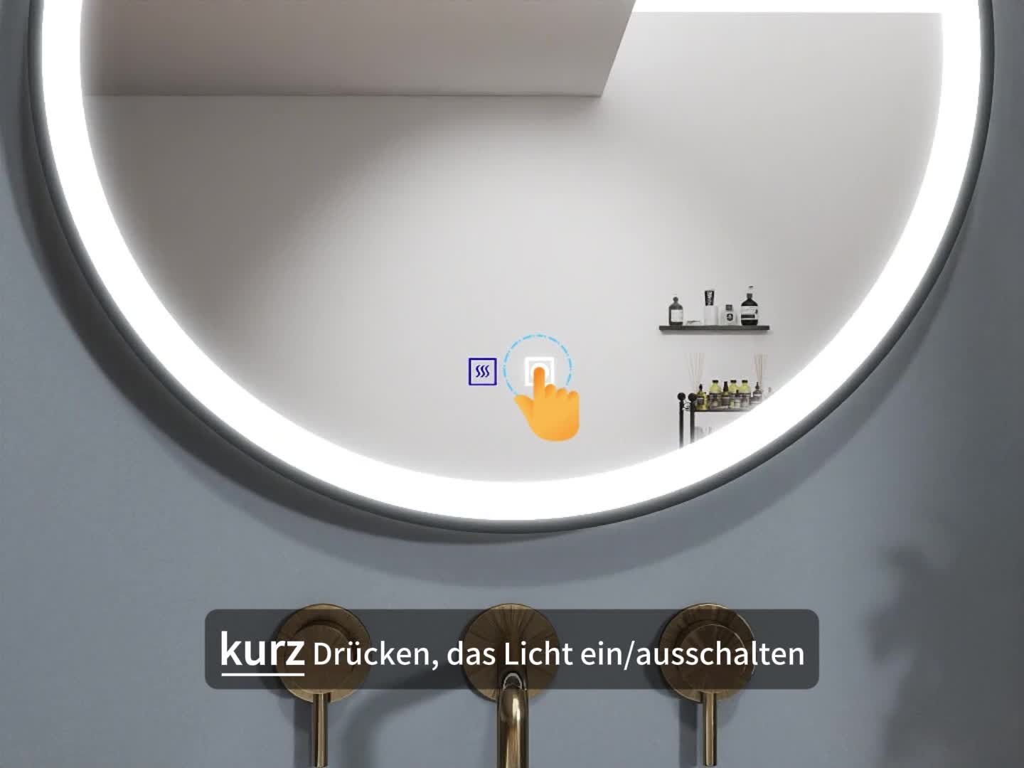 LED Badspiegel Rund 70cm Kalt/Neutral/Warmweiß dimmbar Produktbild-Vorschau 7