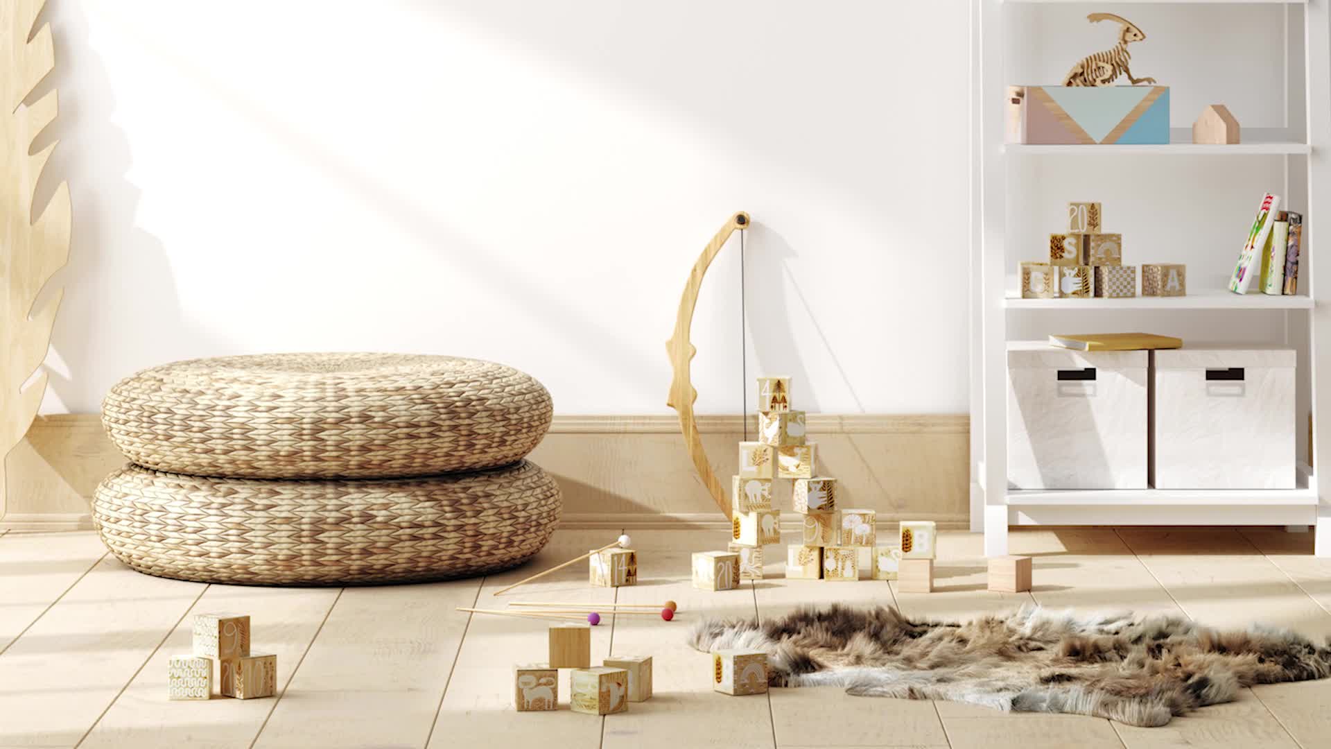 Relaxdays Aufbewahrungskorb 4er Set, Bambus mit Stoffbezug, Produktbild-Vorschau 7