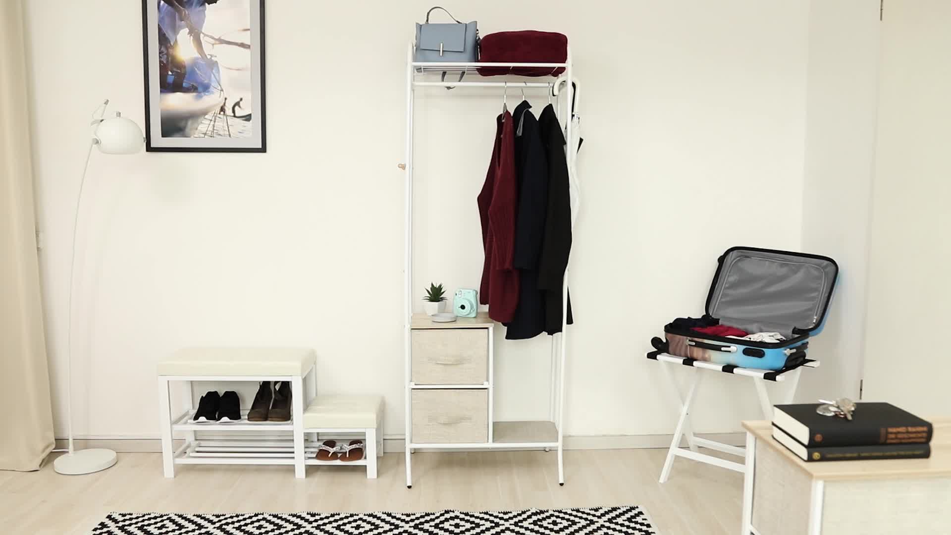 Relaxdays Schuhbank mit Hocker, gemütliche Sitzpolster, Produktbild-Vorschau 7