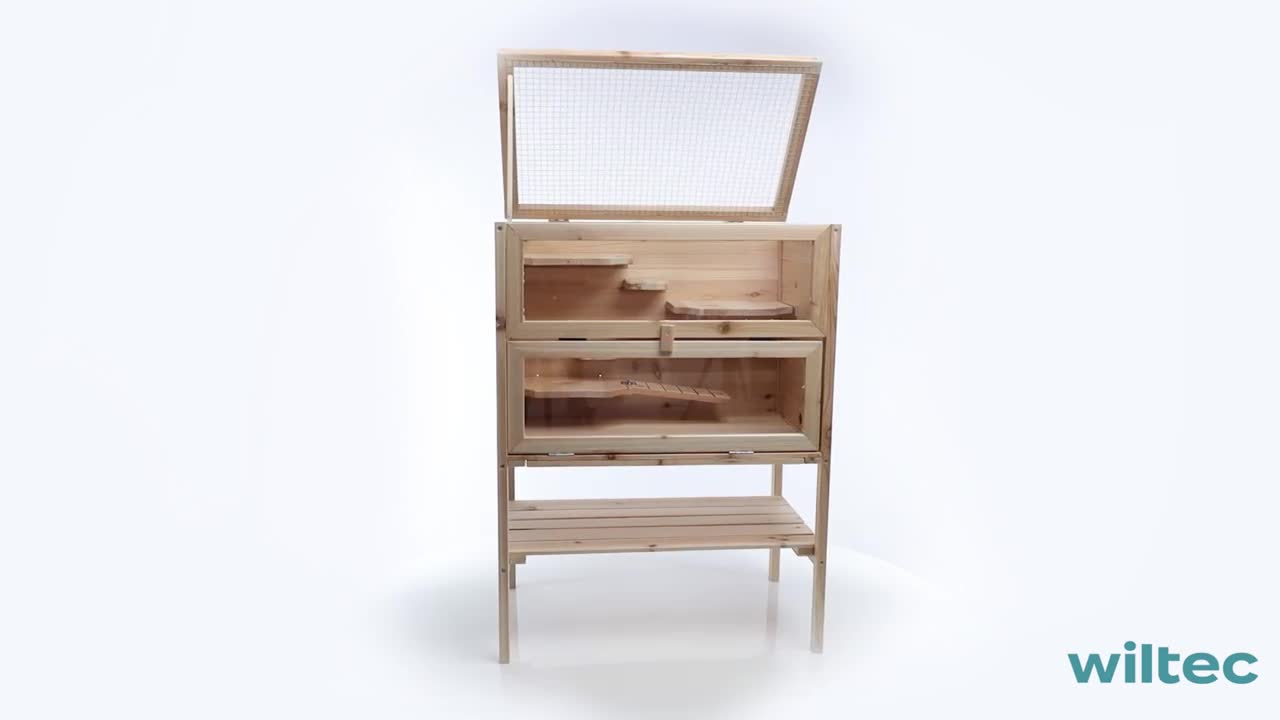 Wiltec 3 Etagen Nagerkäfig, 600 x 400 x 800 mm, aus Holz, Produktbild-Vorschau 7