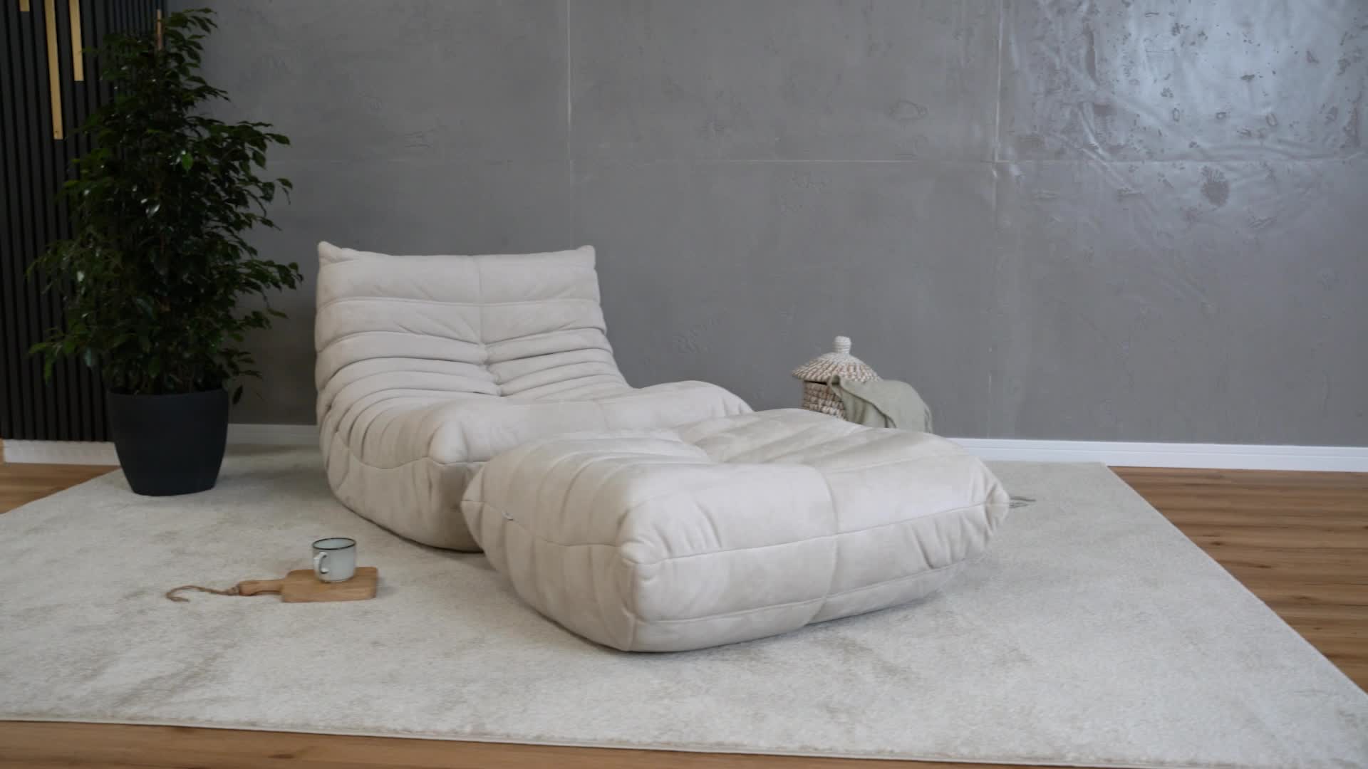 HOME DELUXE Relaxsessel mit Hocker CHILL - 102 x 87 x 70 cm Produktbild-Vorschau 7