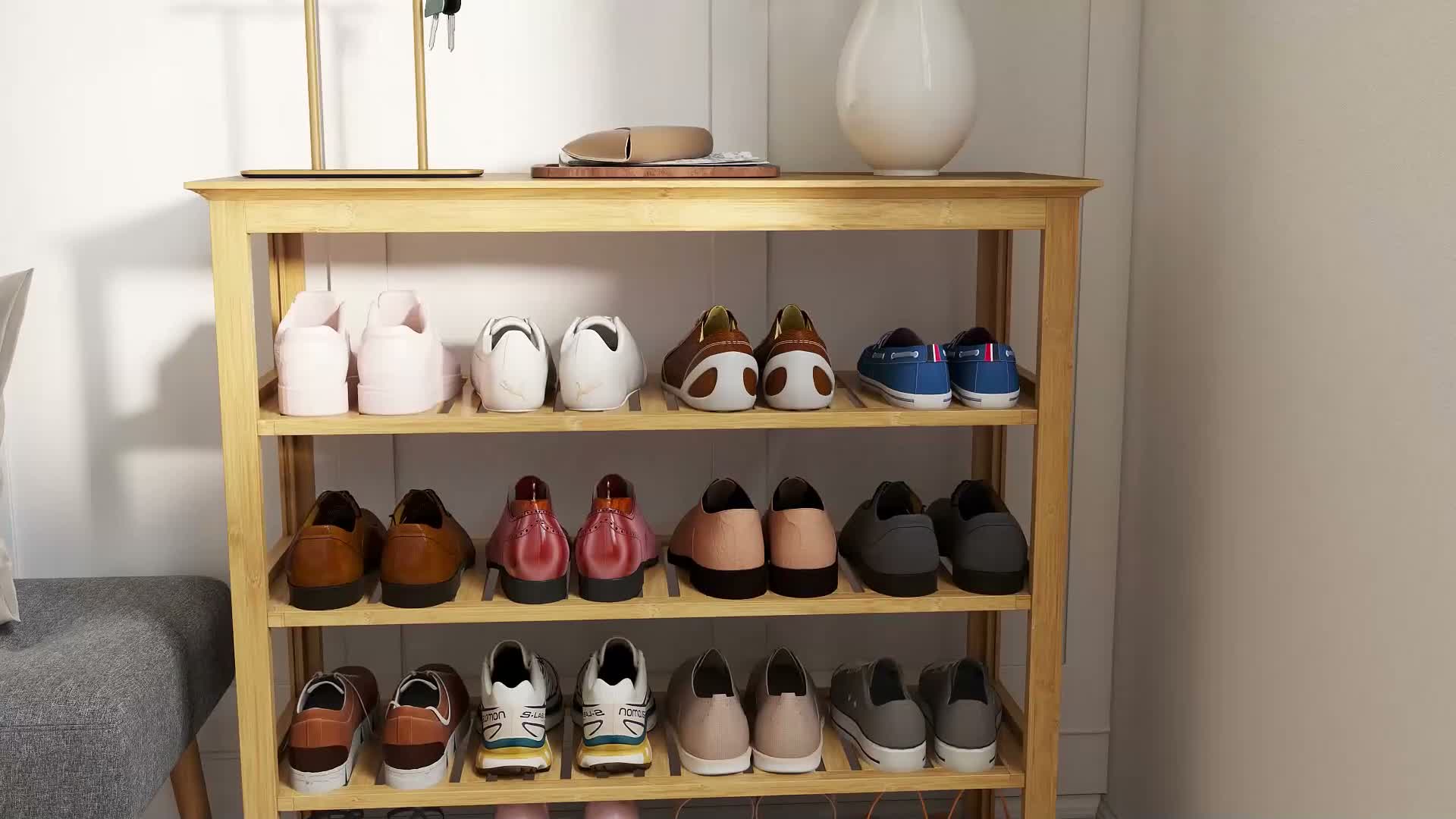 HOMCOM Schuhregal, Schuhständer mit 5 Ebenen, Produktbild-Vorschau 7