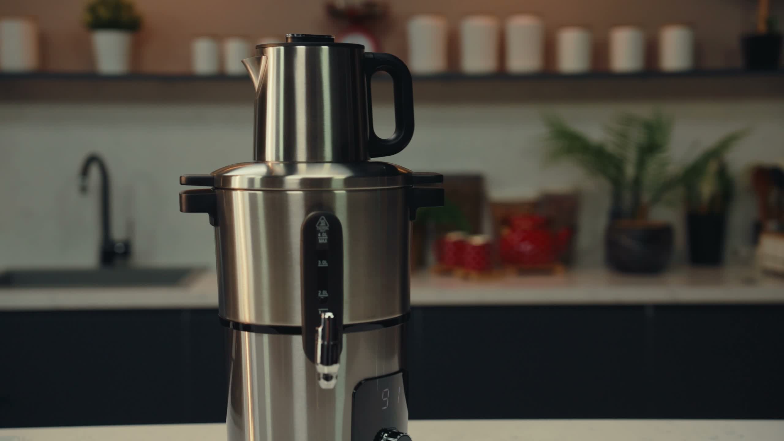 KOCHMASTER Aura Elektrische Samowar aus Edelstahl Produktbild-Vorschau 7