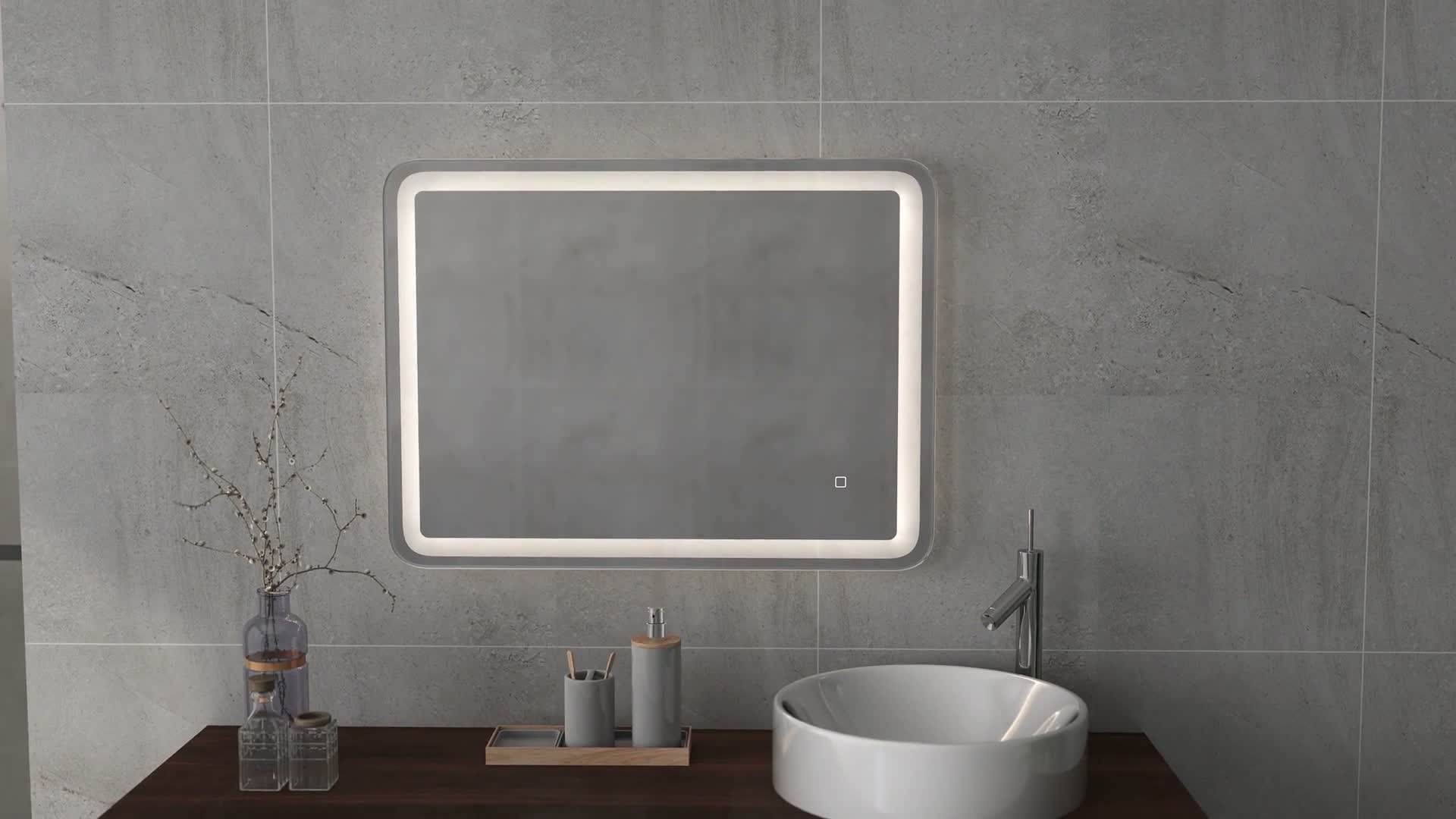 HOMCOM Badspiegel, 60 x 80 cm LED Badezimmerspiegel mit 3 Produktbild-Vorschau 7