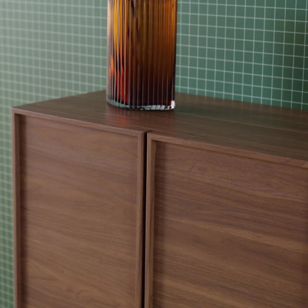 sweeek - Anrichte Holzlook 2 Türen 80 cm - Nussbaumfarben Produktbild-Vorschau 7