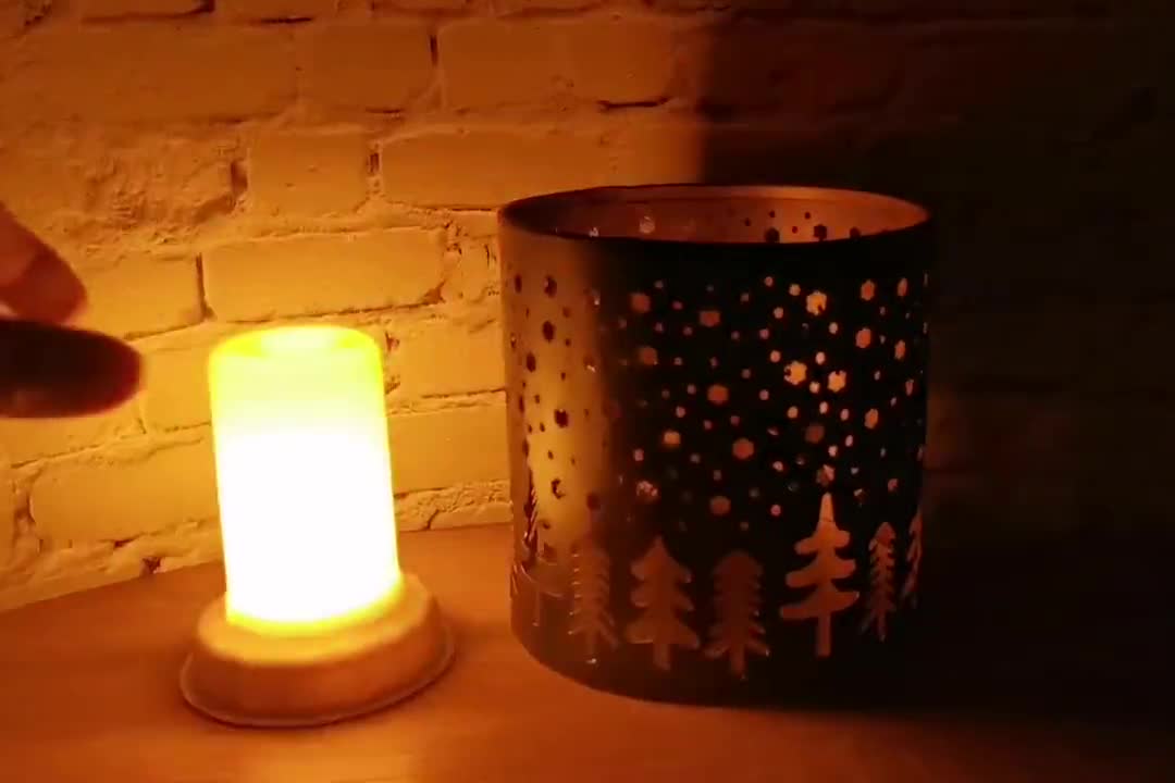 LED Flammenlicht Timer Batterie Fackel warmweiß innen Deko Produktbild-Vorschau 4