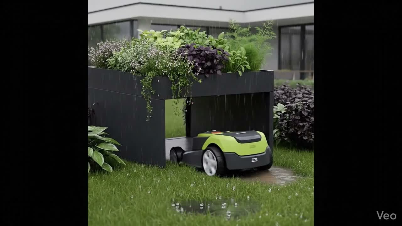 Sillar Mähroboter Garage aus Stahl – Anthrazit – Produktbild-Vorschau 7