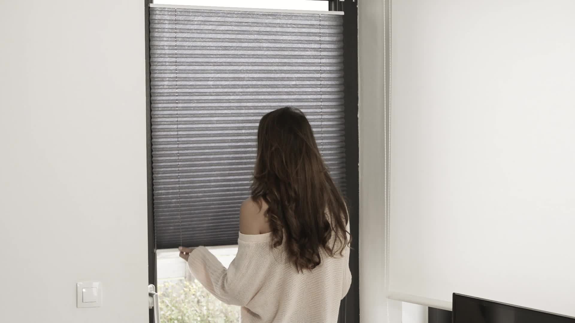 Relaxdays Plissee Rollo ohne Bohren, Klemmfix zum Kleben, Produktbild-Vorschau 7