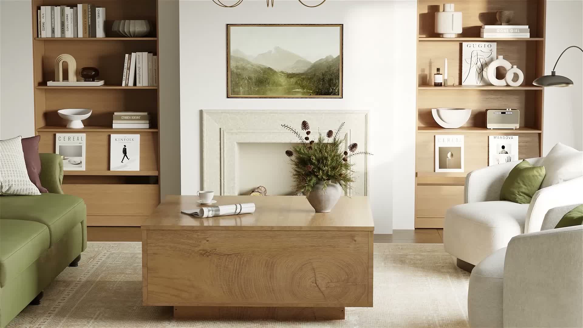 FABATO eckiger Couchtisch im klassischen Landhaus-Design, Produktbild-Vorschau 7