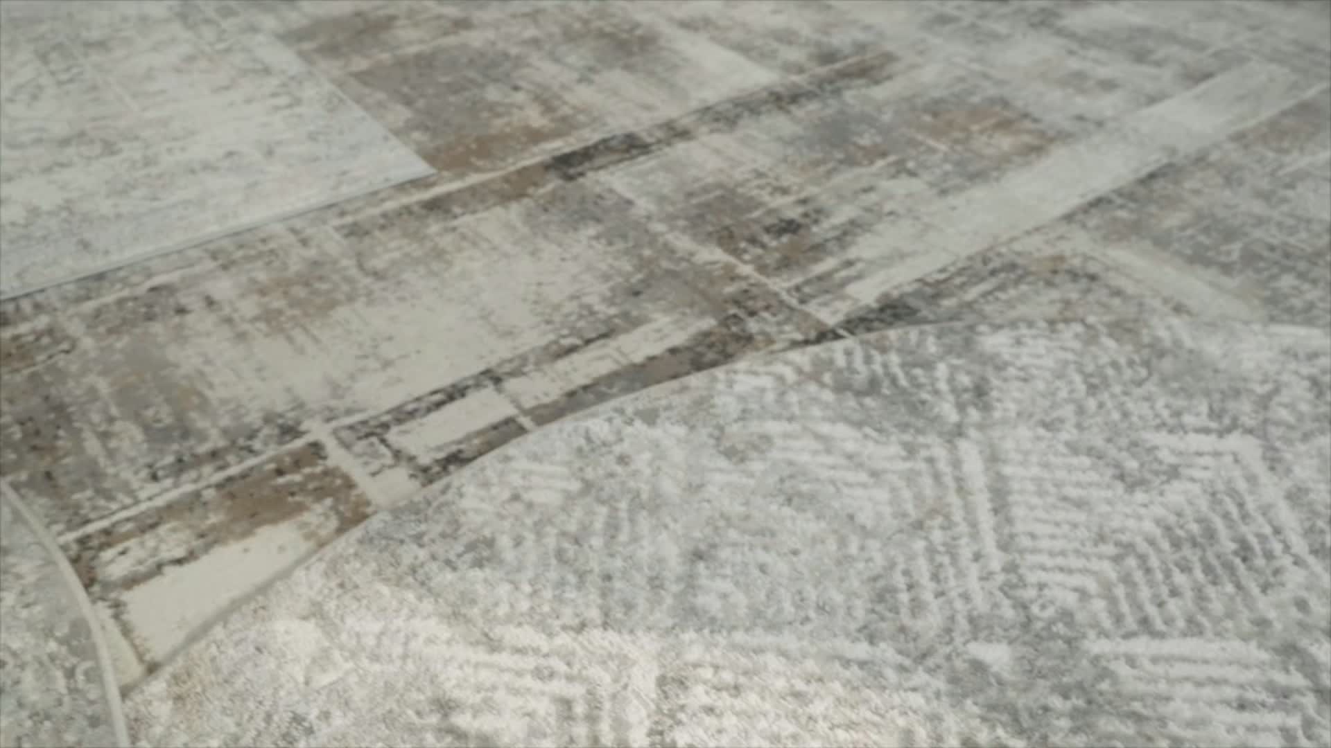Tapiso Teppich VALLEY Modern Kurzflor Grau Creme Wohnzimmer Produktbild-Vorschau 7