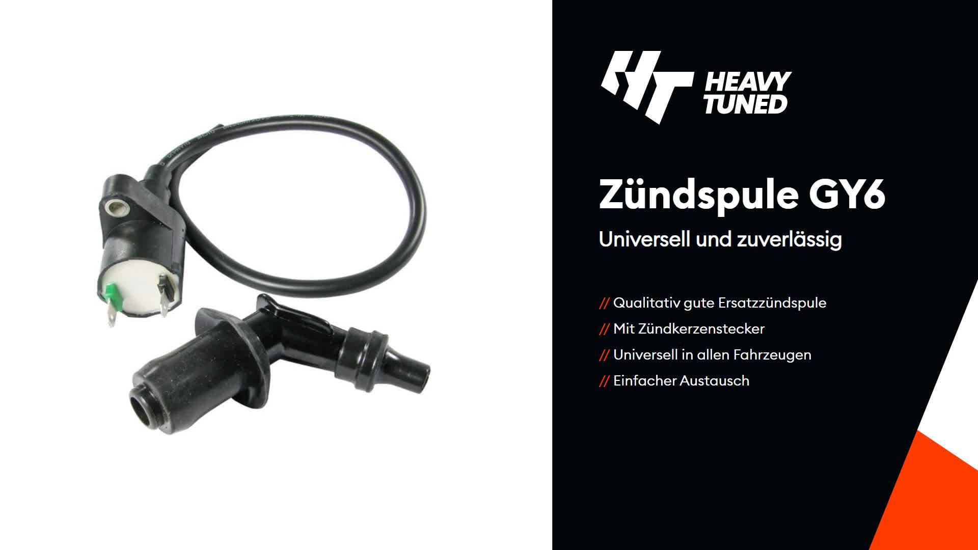 GY6 Zündspule mit Zündkabel und Zündkerzenstecker Produktbild-Vorschau 6
