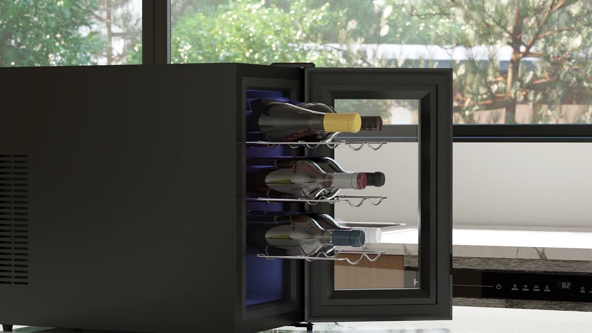 HOMCOM Weinkühlschrank für 8 Flaschen, 21L, Thermoelektrik, Produktbild-Vorschau 7