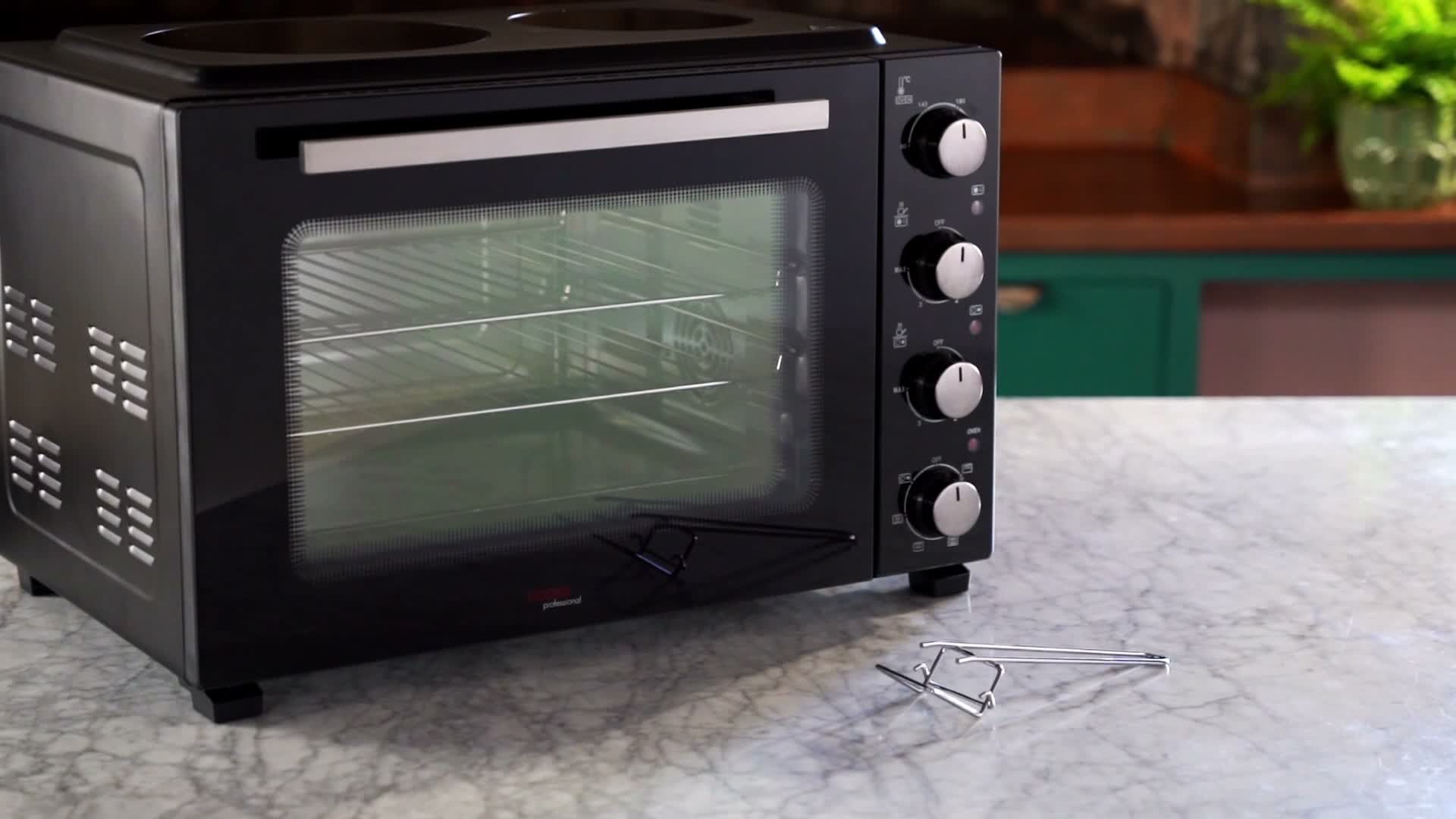 48L Mini-Ofen mit 2 Keramik-Kochfeldern – Elektrischer Produktbild-Vorschau 7