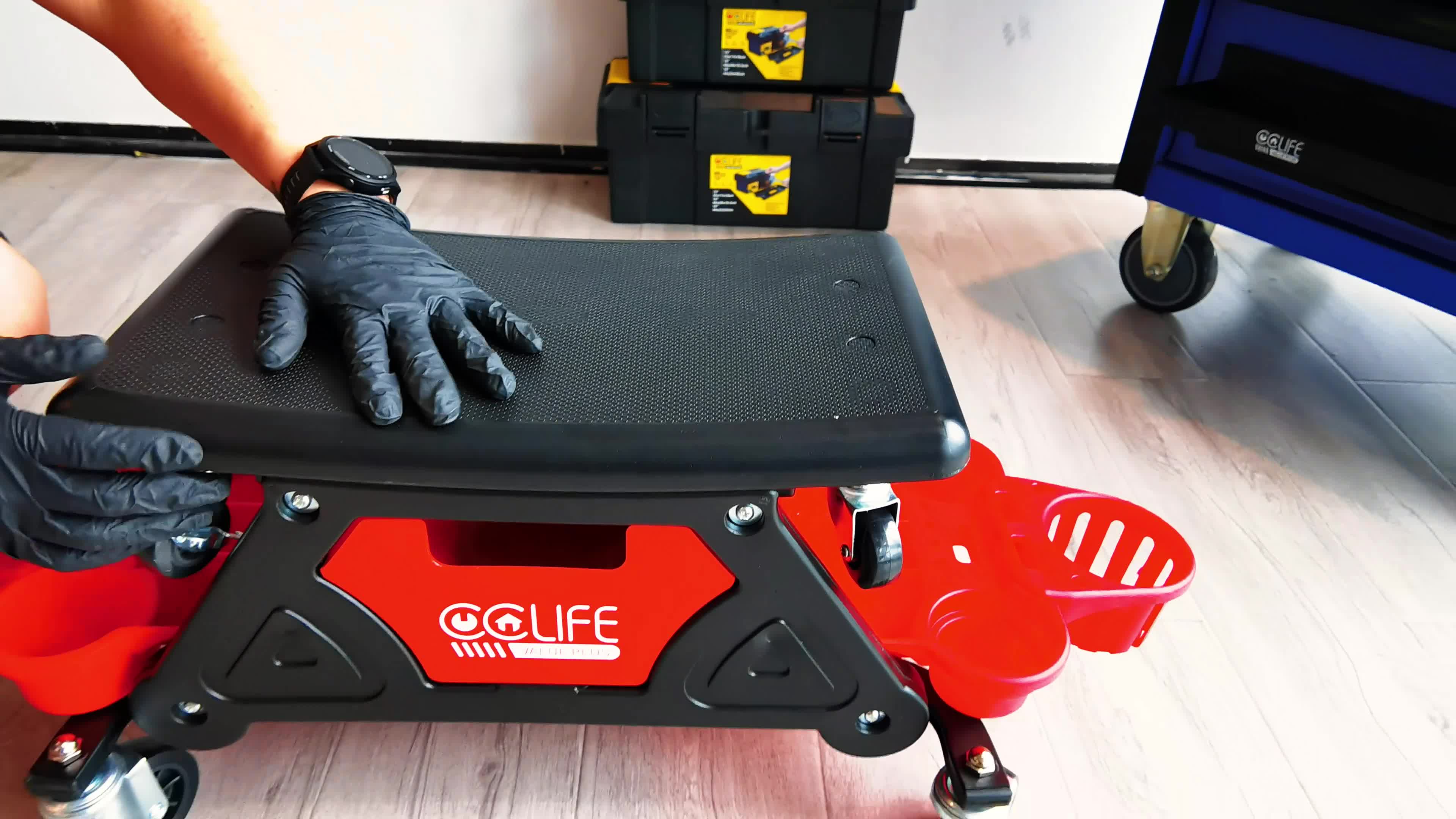 CCLIFE Werkstatthocker Werkstatt Rollsitz Garagenhocker mit Produktbild-Vorschau 7