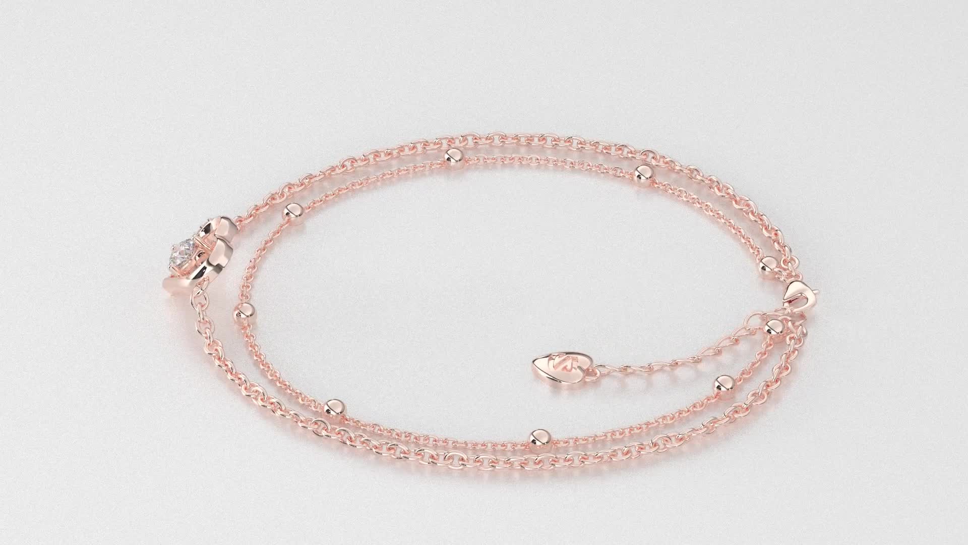 SERASAR | Fußkettchen aus Sterlingsilber [Heart] mit Produktbild-Vorschau 7