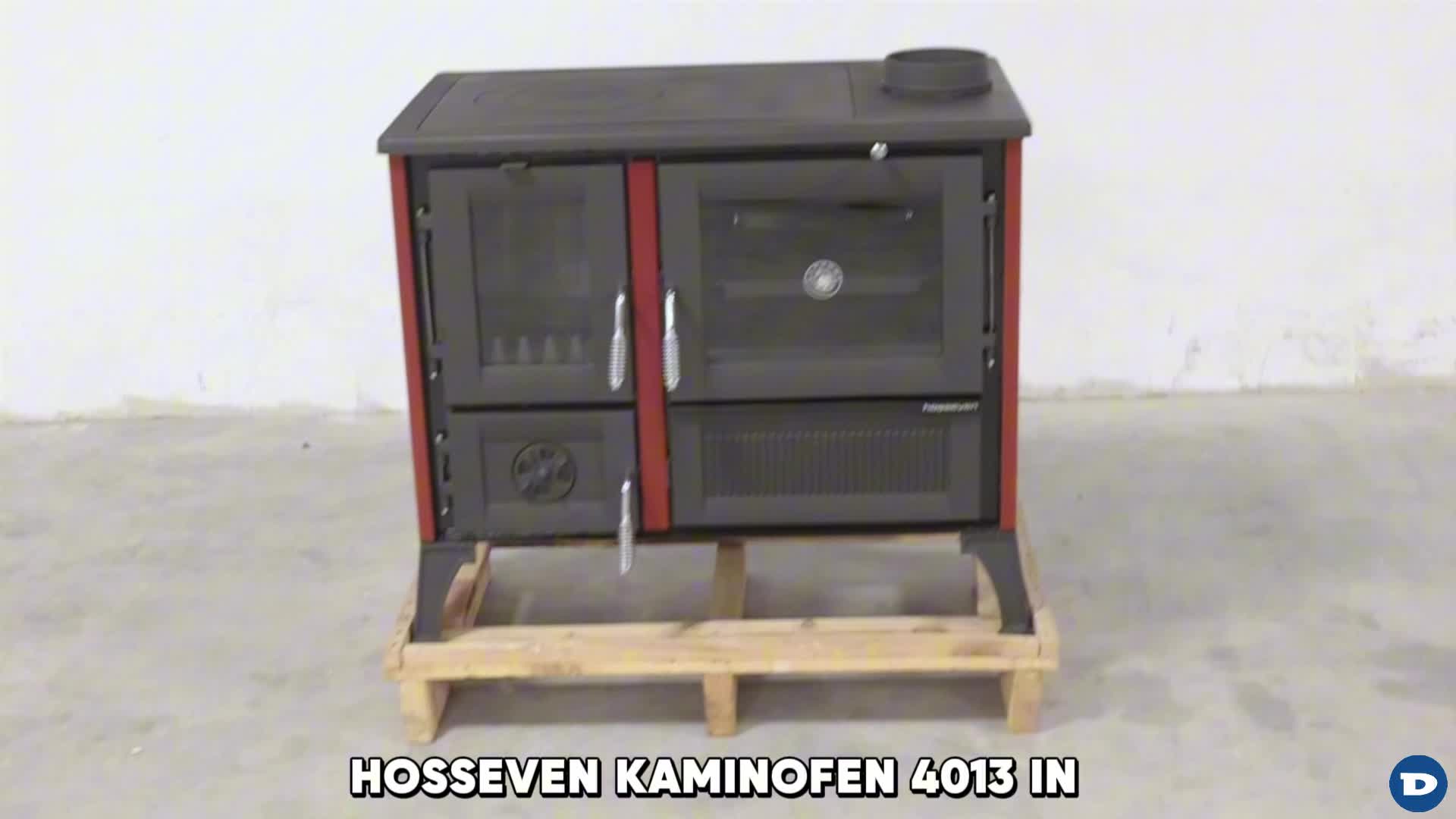 Kaminofen mit Backfach und Herdplatte 4013 Rot Holzofen 8 Produktbild-Vorschau 7