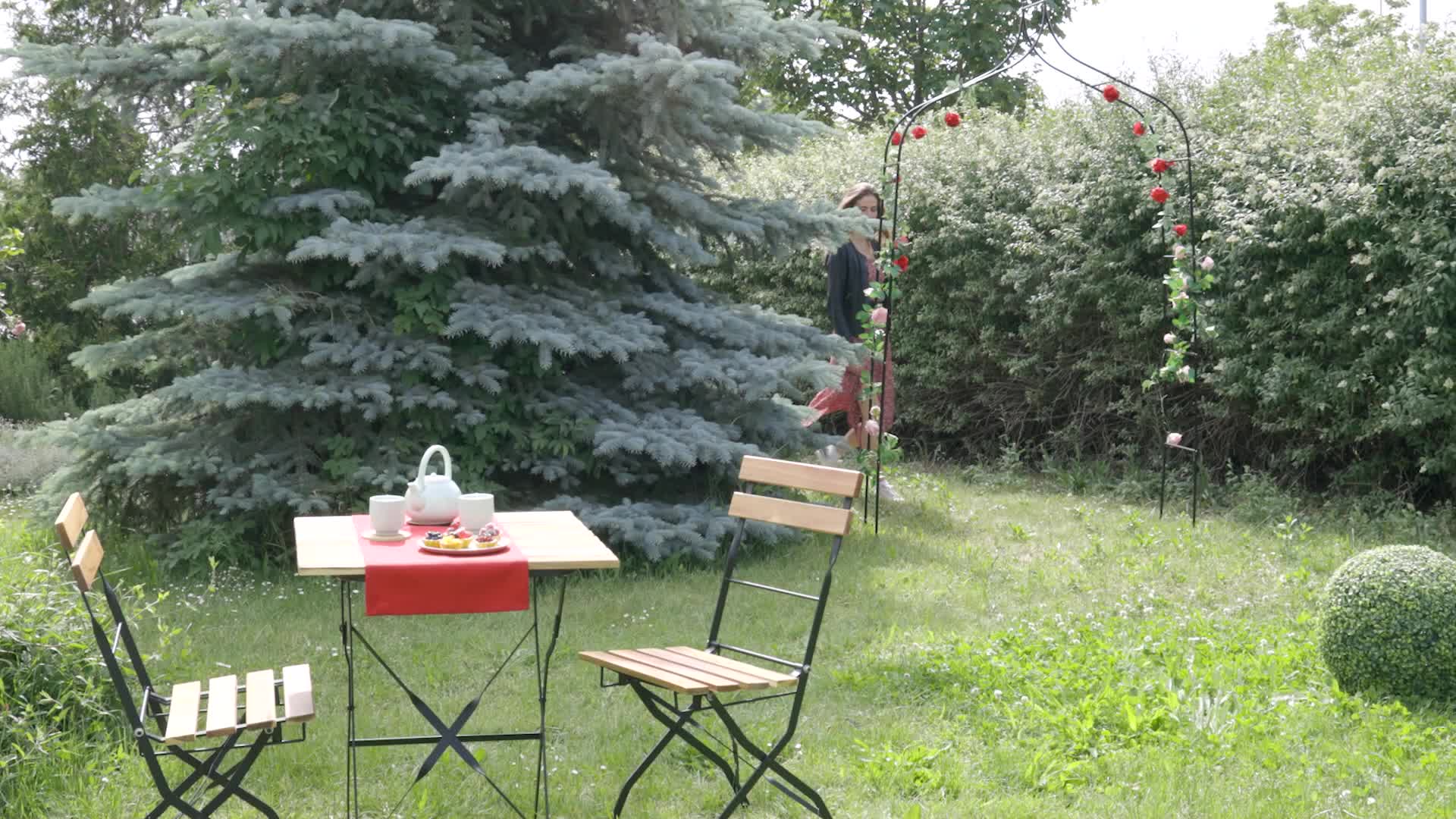 Relaxdays Rosenbogen Metall, Torbogen Garten, HxBxT: 260 x Produktbild-Vorschau 7