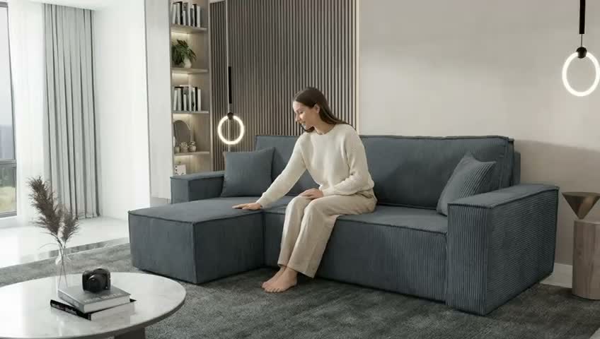 VENASI HUGO Ecksofa mit Schlaffunktion und Bettkasten Cord Produktbild-Vorschau 7