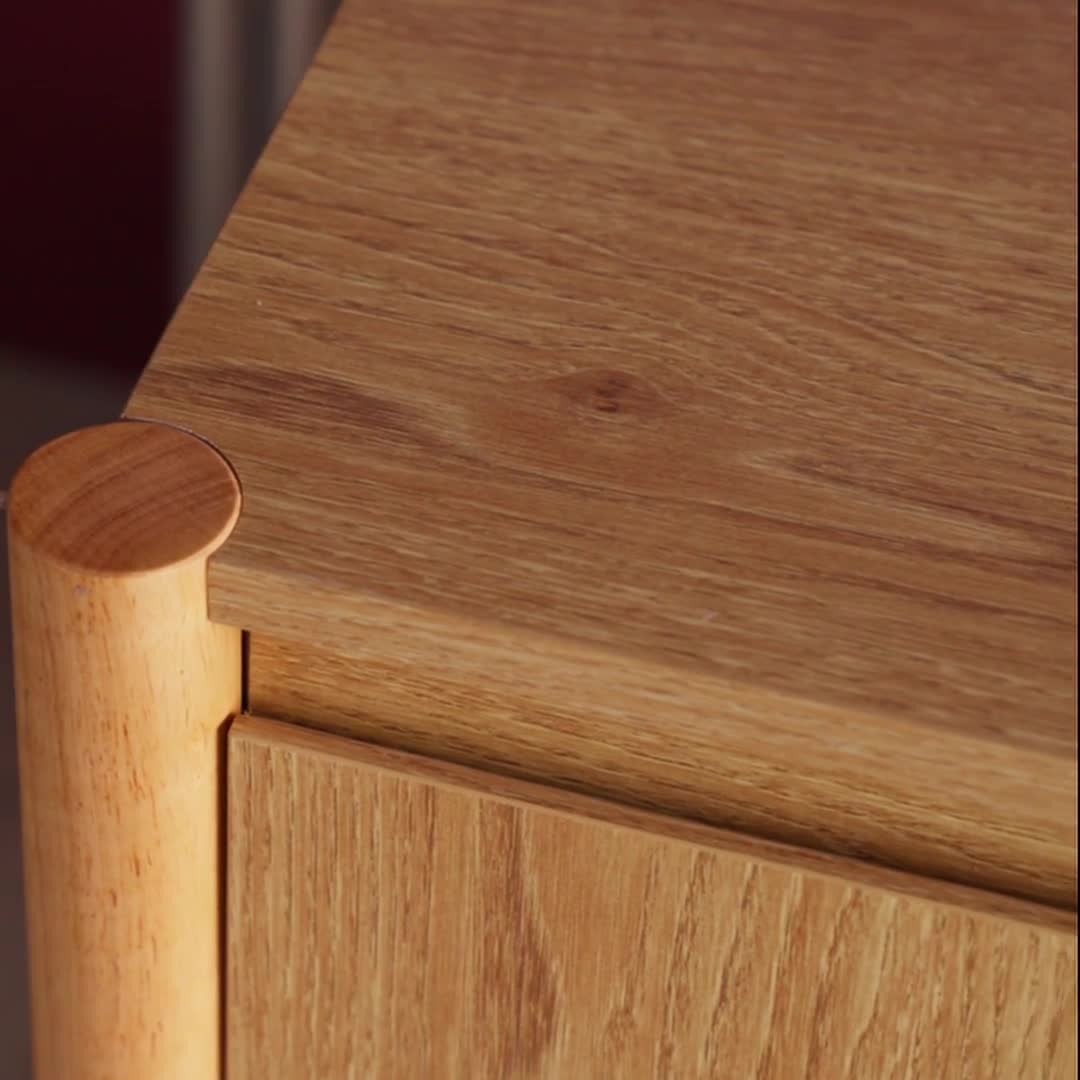 sweeek - Sideboard Holzdekor 2 Türen 80 cm - Natur Produktbild-Vorschau 7