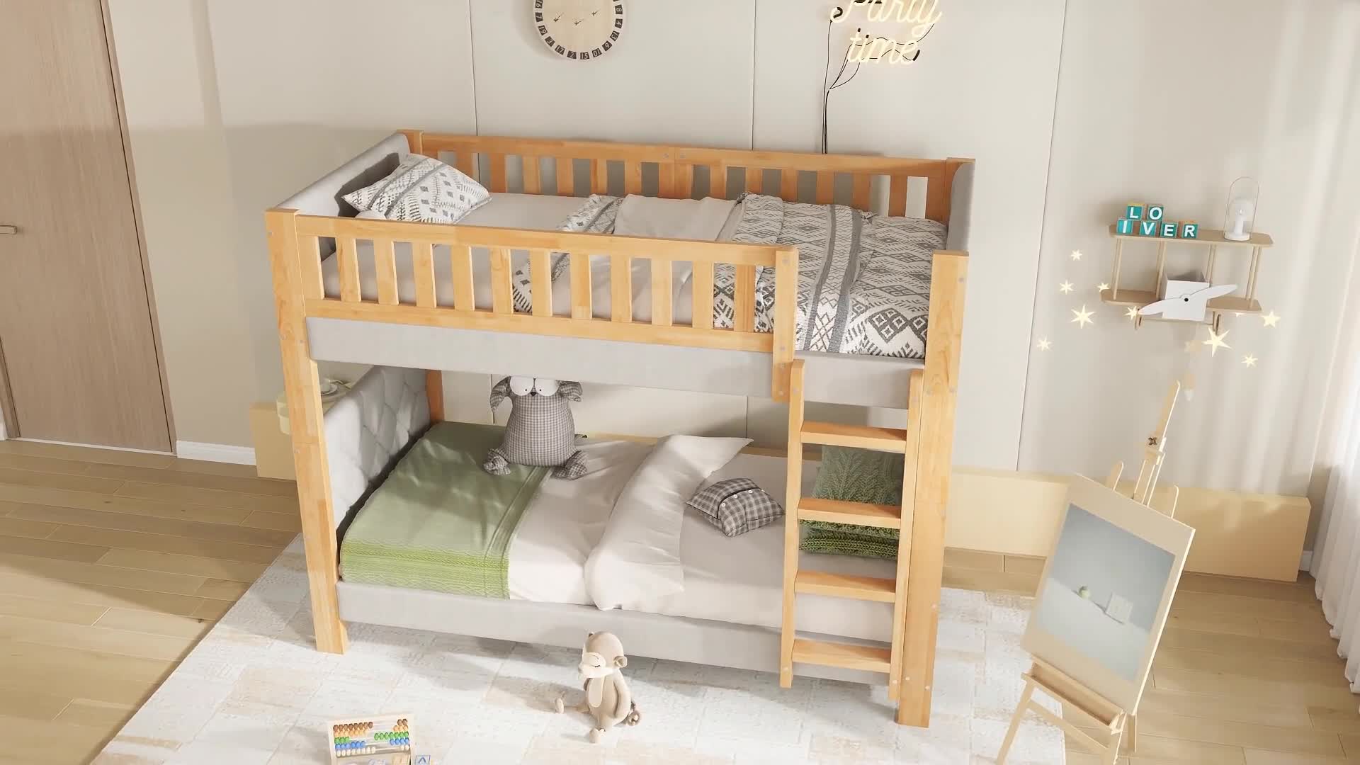 Flieks Etagenbett 90x200cm mit Rausfallschutz und Produktbild-Vorschau 7