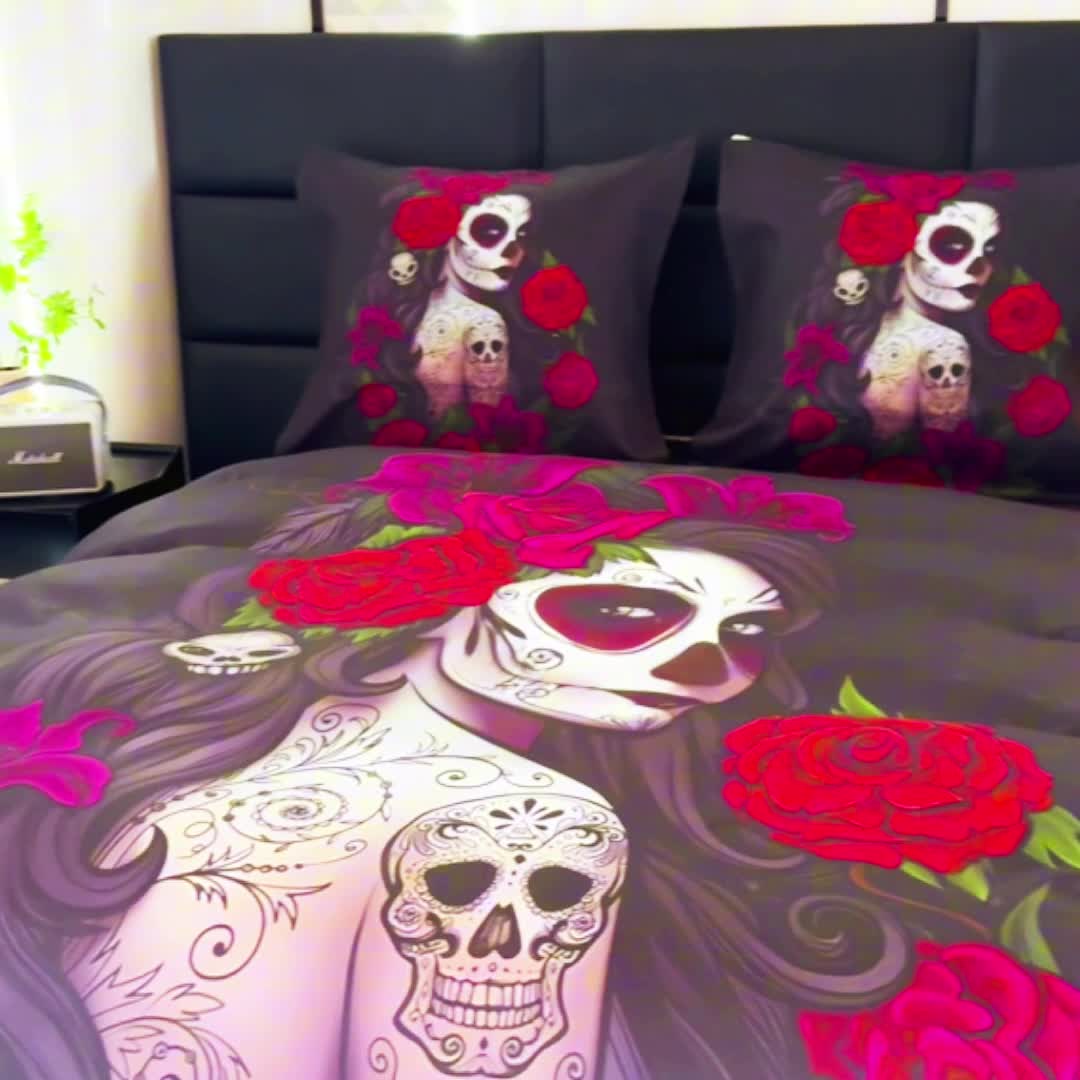 FEBE 3D Bettwäsche Sugar Skull Bettbezug-Set 135x200 + Produktbild-Vorschau 6