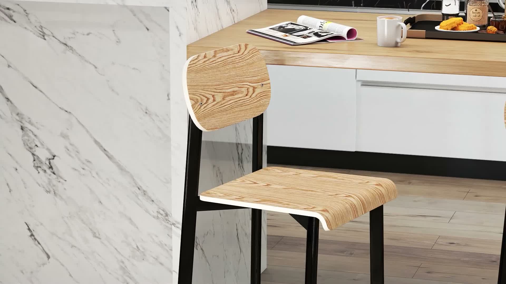 HOMCOM Barhocker 2er Set, Barstuhl mit Metallgestell, Produktbild-Vorschau 7
