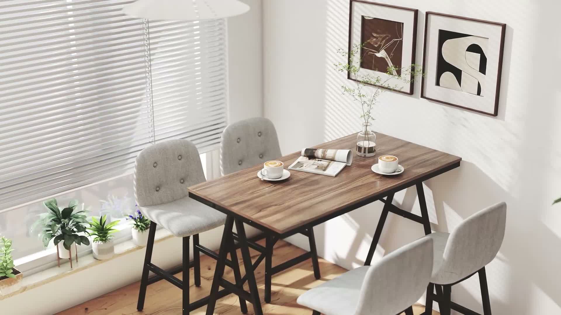 Bartisch Set 5-tlg. mit Barhockern, Essgruppe für Küche, Produktbild-Vorschau 7
