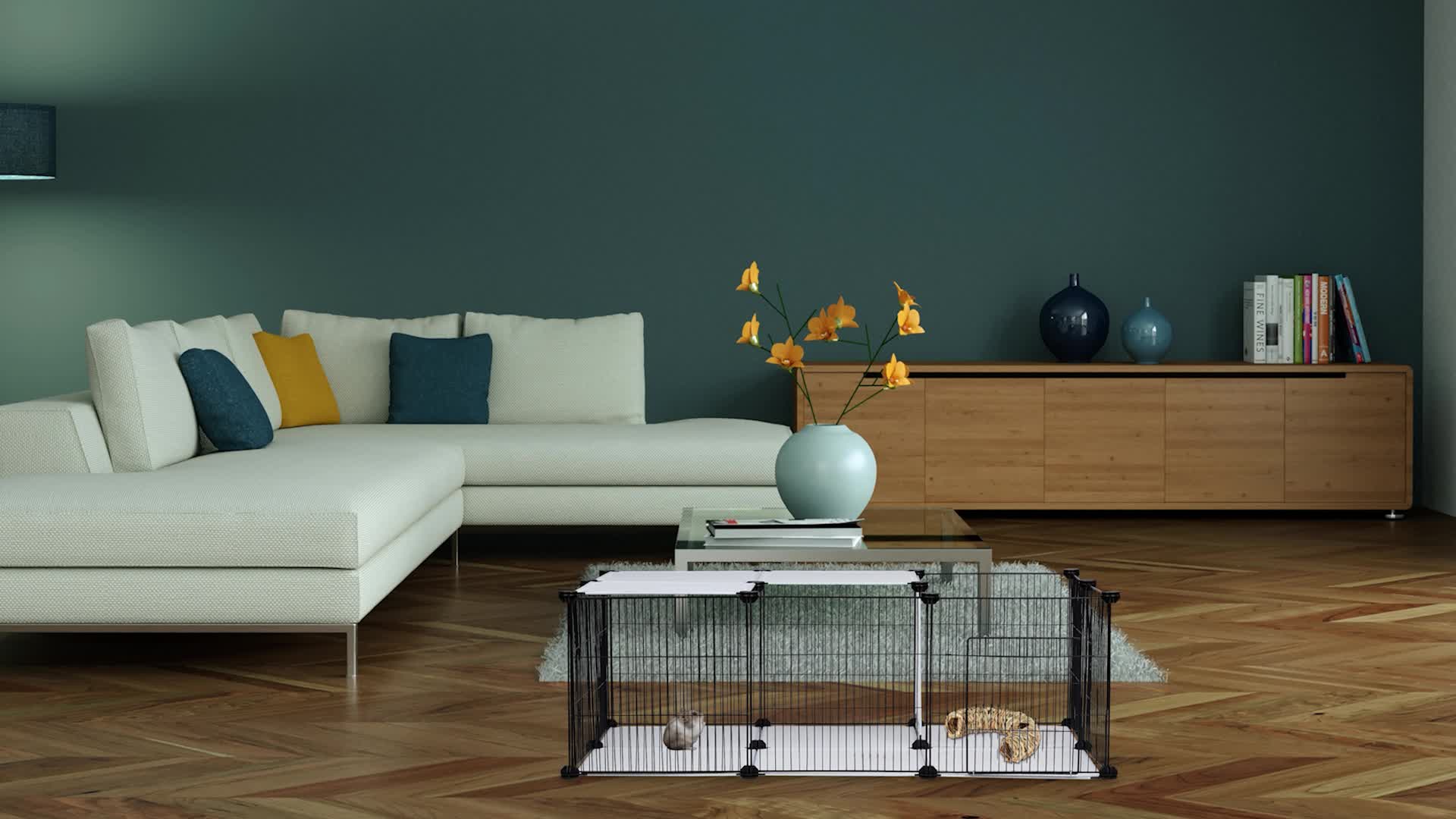 Relaxdays Freilaufgehege, DIY Freigehege zum Stecken, HBT Produktbild-Vorschau 7