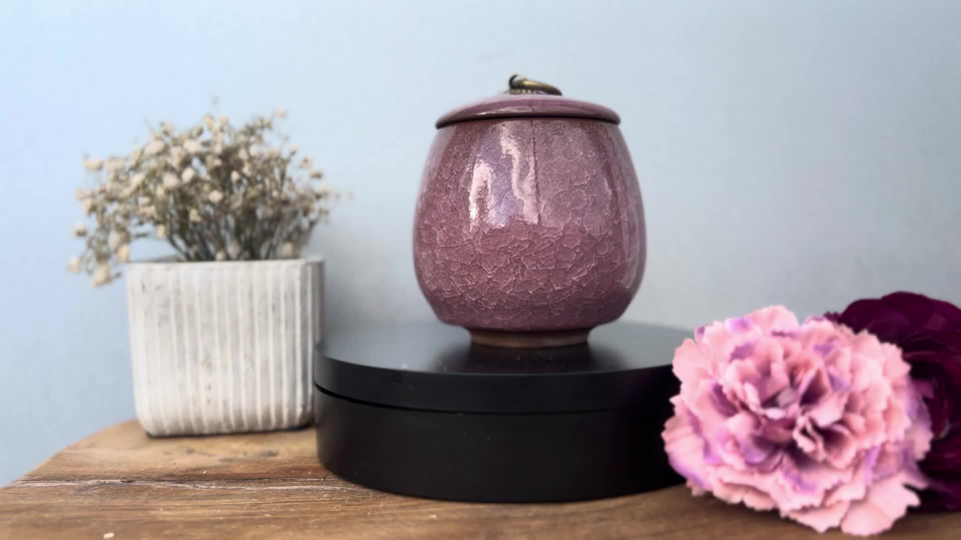 Luxe Mini Urne 170 ML aus Keramik - Rosa - Für Haustiere Produktbild-Vorschau 4